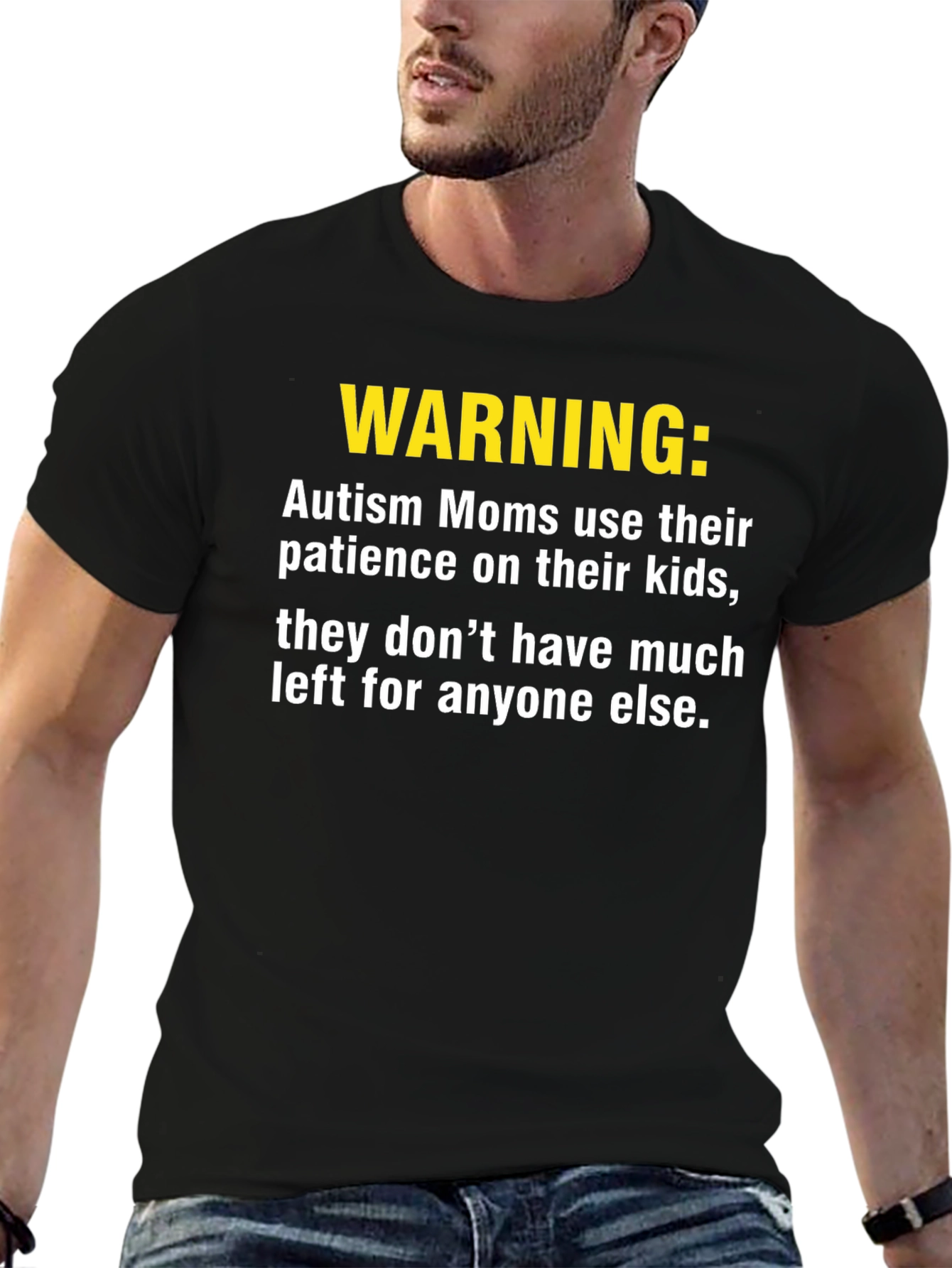 Warning Autism Moms T-Shirt - Patience Depleted Funny Tee