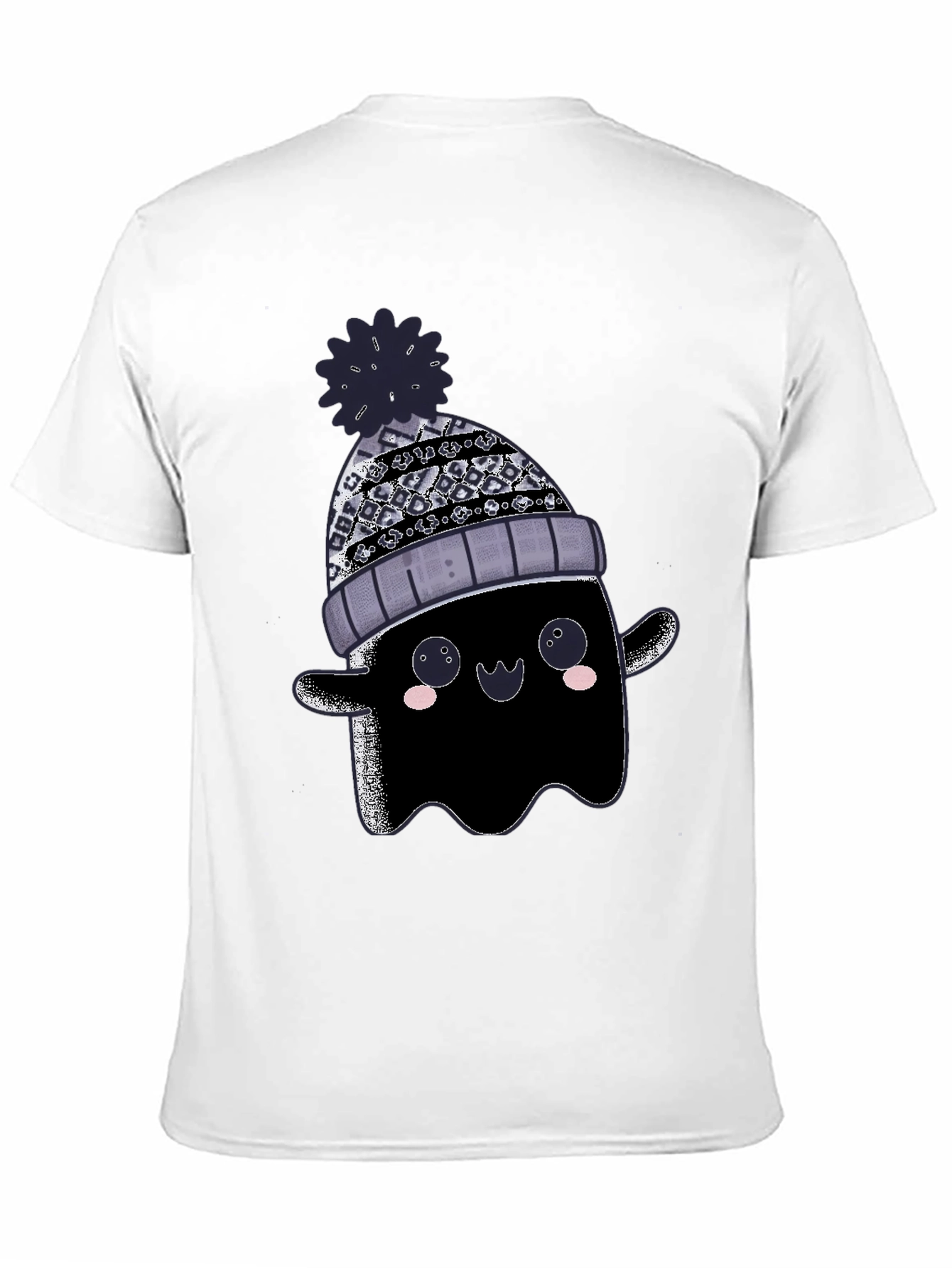 Cute Ghost in Beanie Graphic Tee