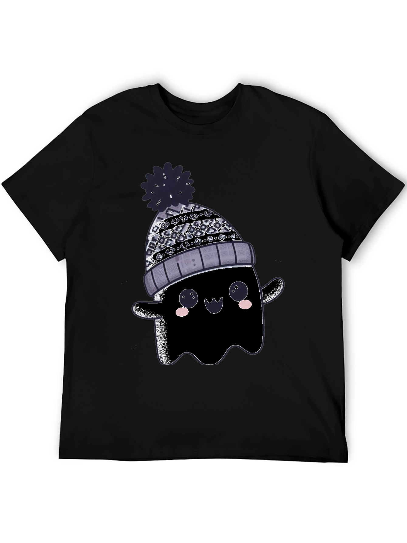 Cute Ghost in Beanie Graphic Tee