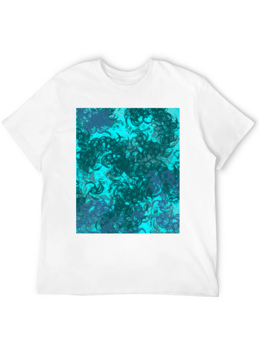Abstract Swirl Graphic Print Black T-Shirt
