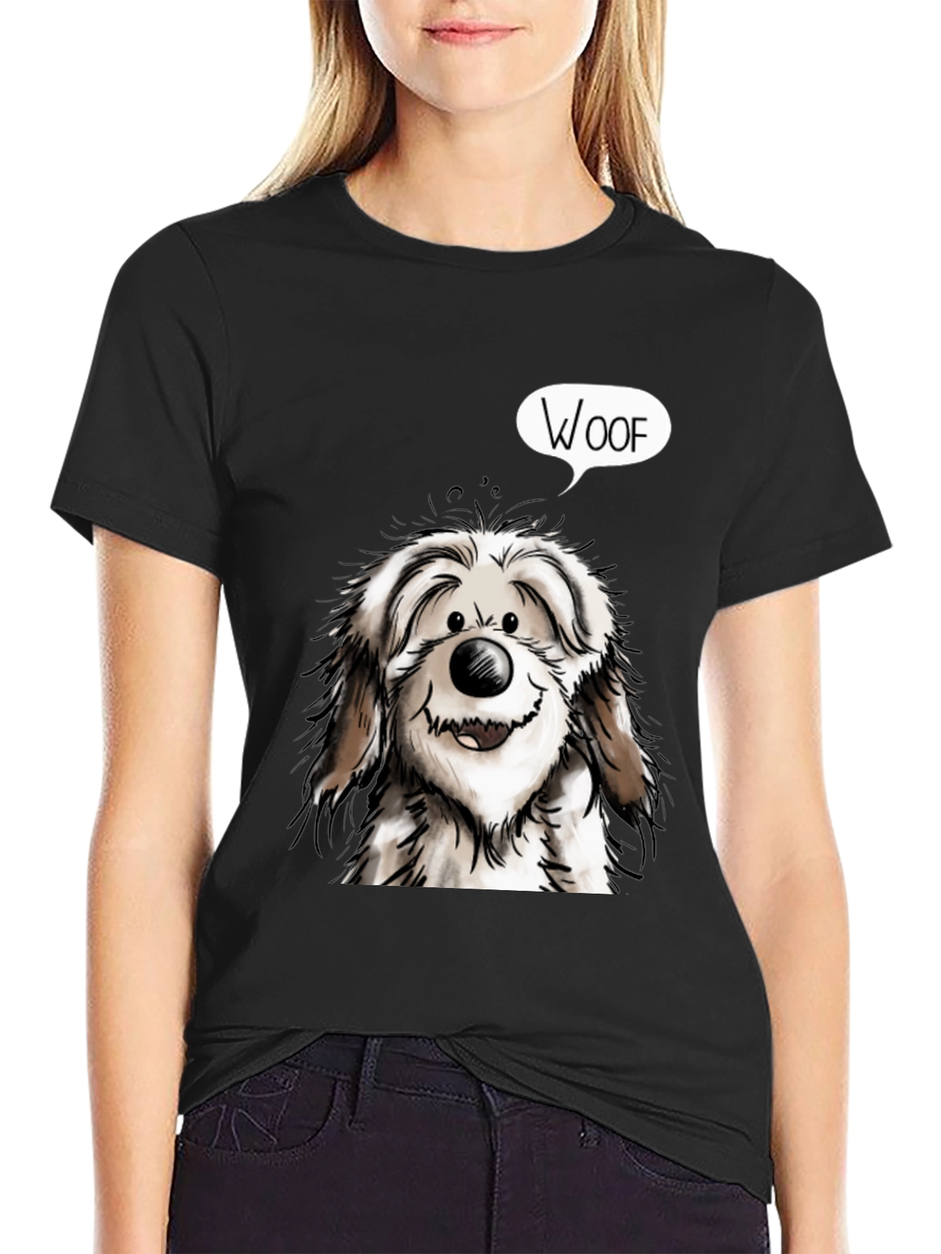 Woof Dog Graphic Tee - Mens Black T-Shirt