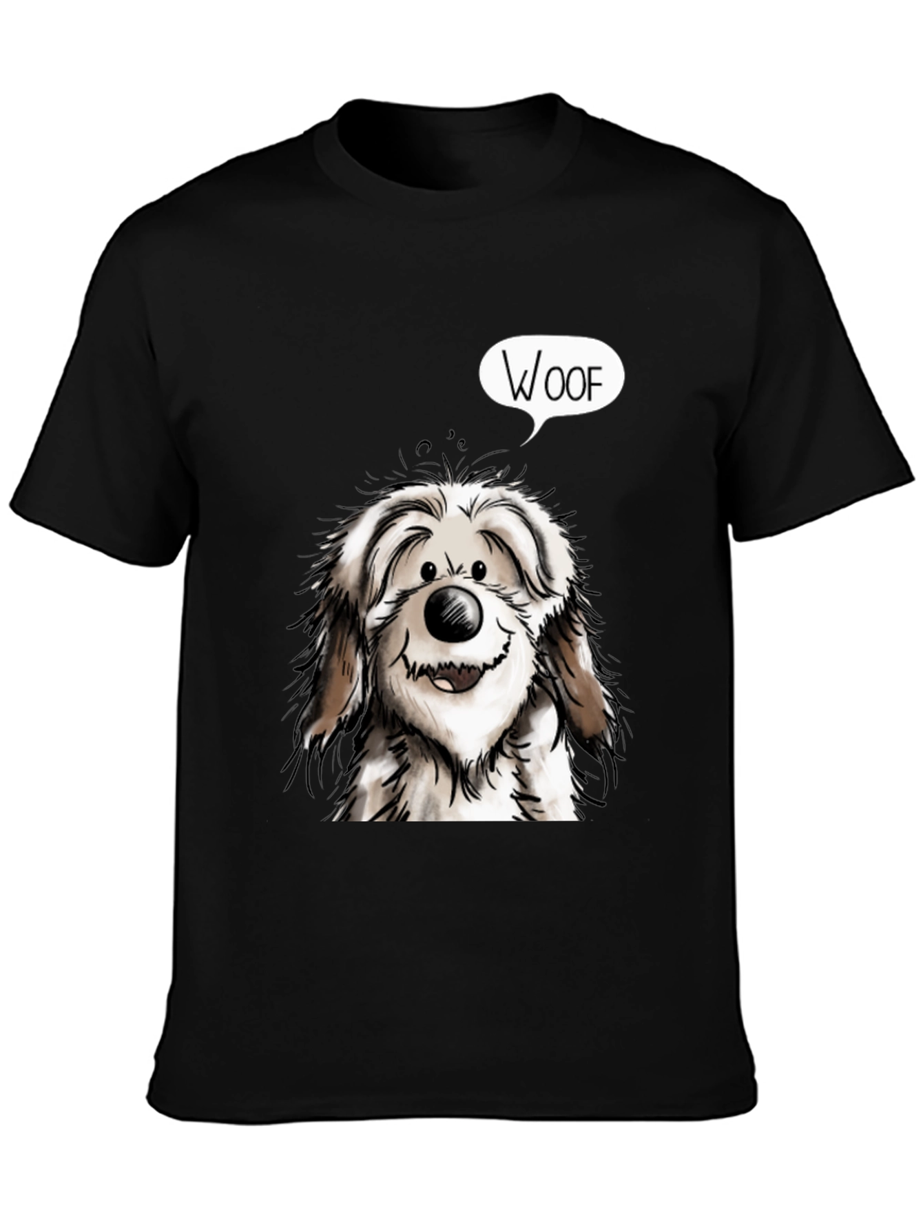 Woof Dog Graphic Tee - Mens Black T-Shirt