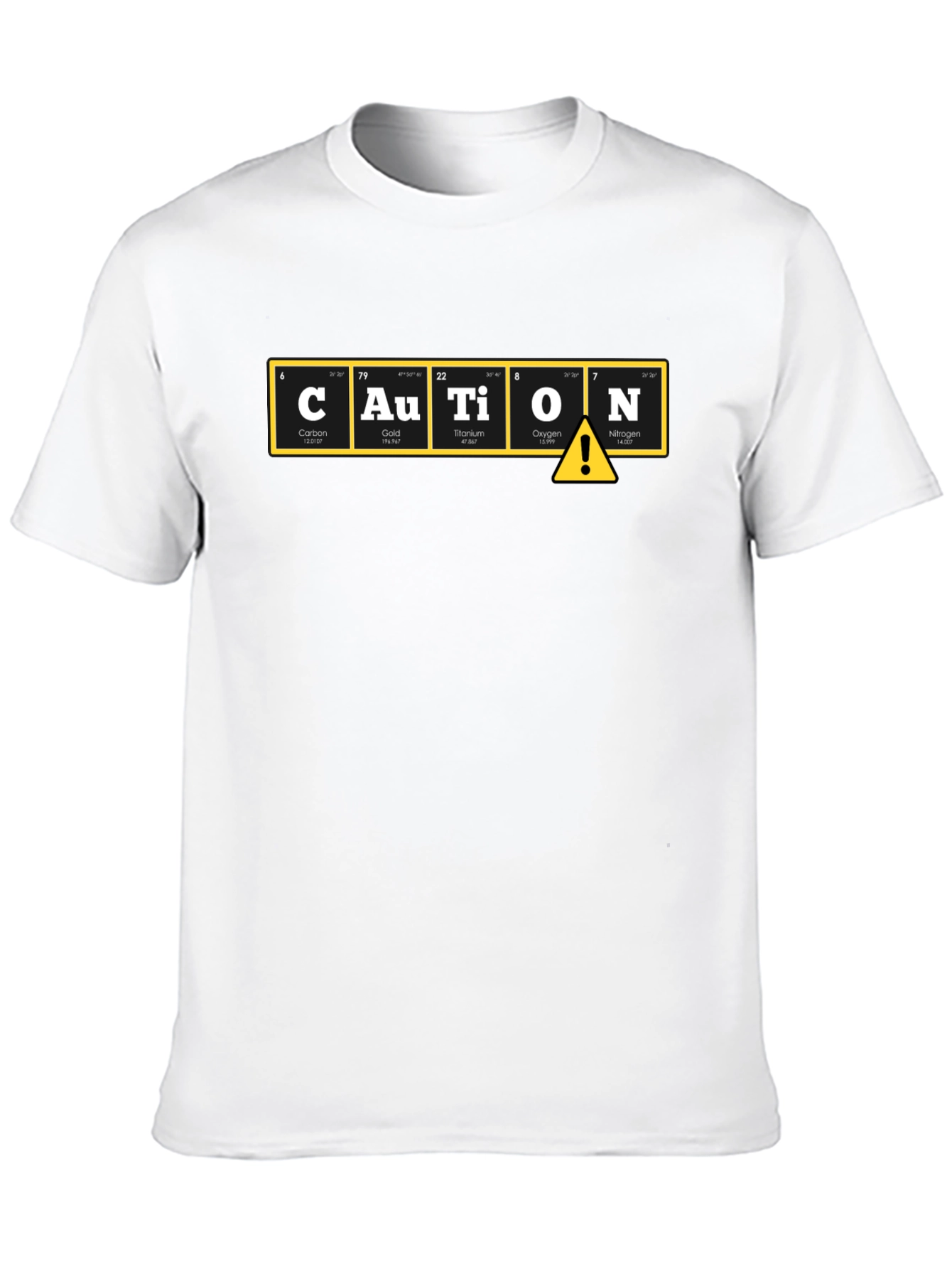 Caution Periodic Table Mens Black T-Shirt