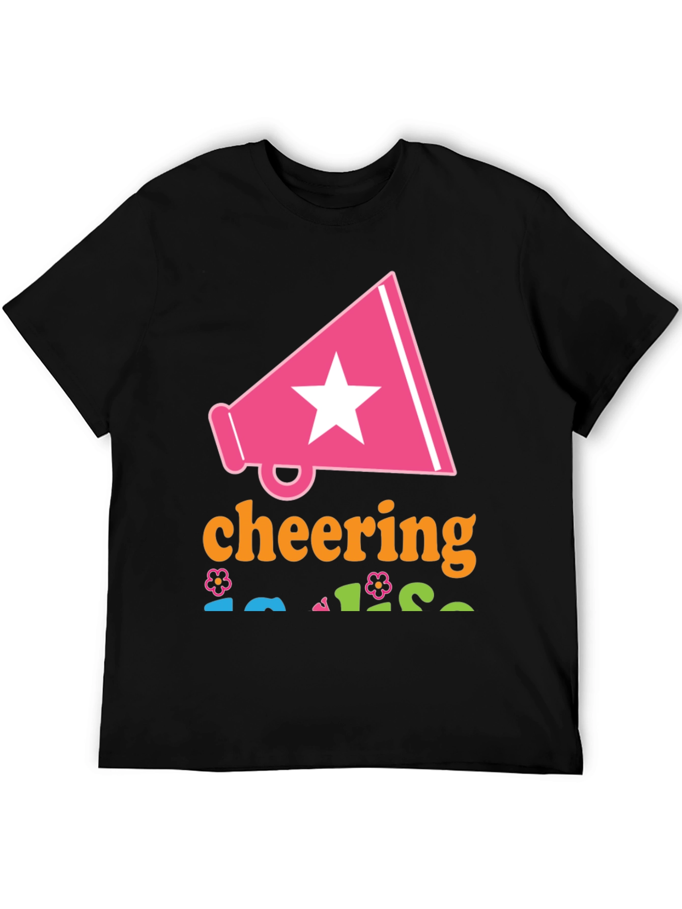 Cheering T-Shirt with Megaphone Star Design