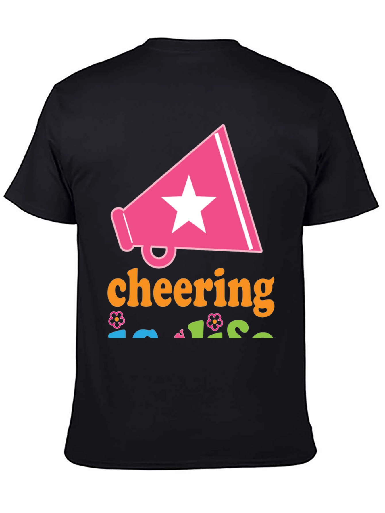 Cheering T-Shirt with Megaphone Star Design