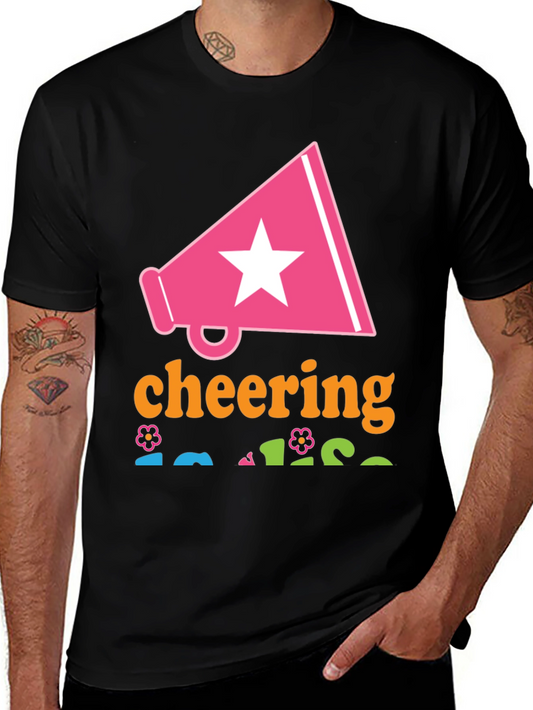 Cheering T-Shirt with Megaphone Star Design