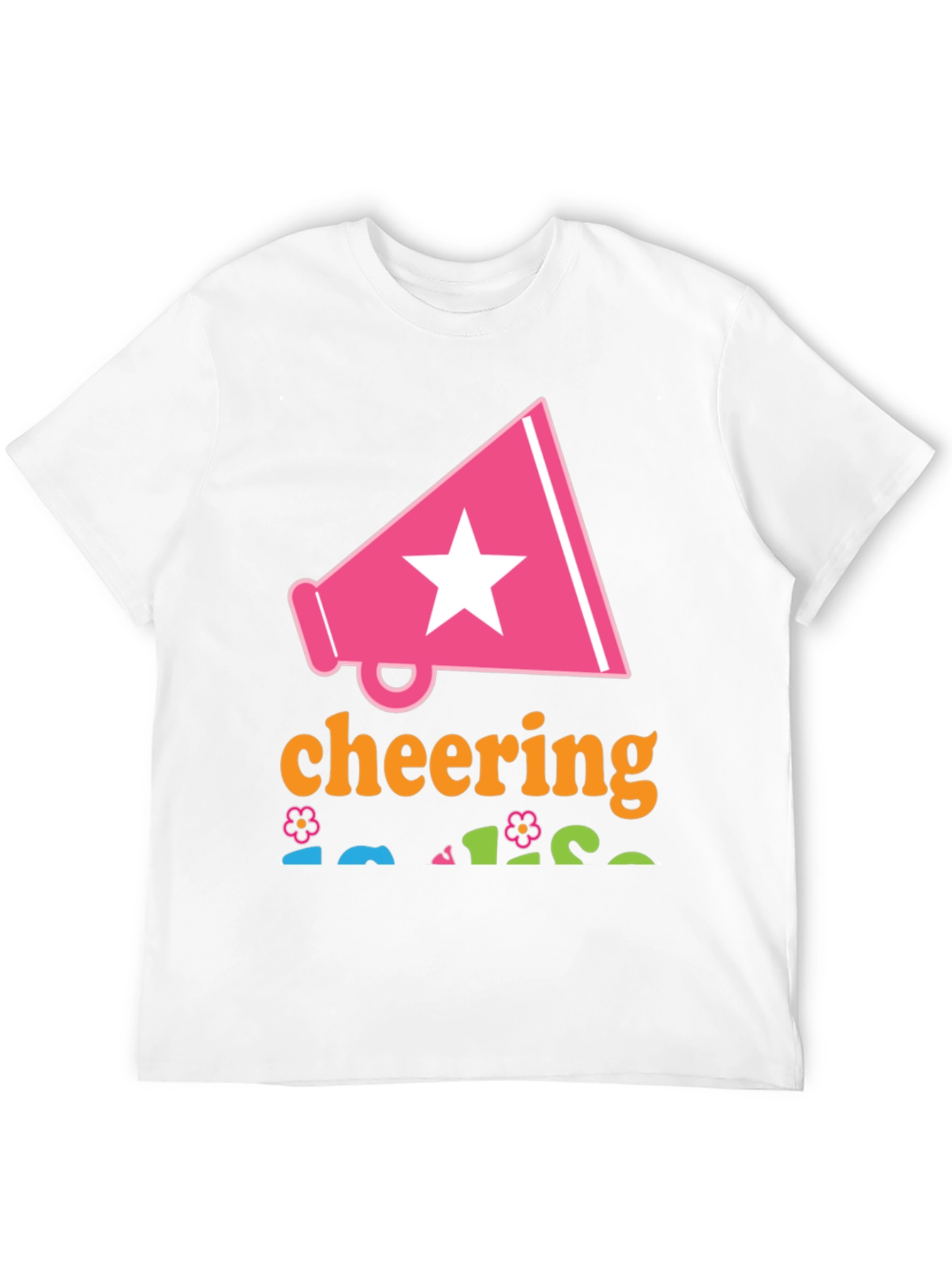 Cheering T-Shirt with Megaphone Star Design