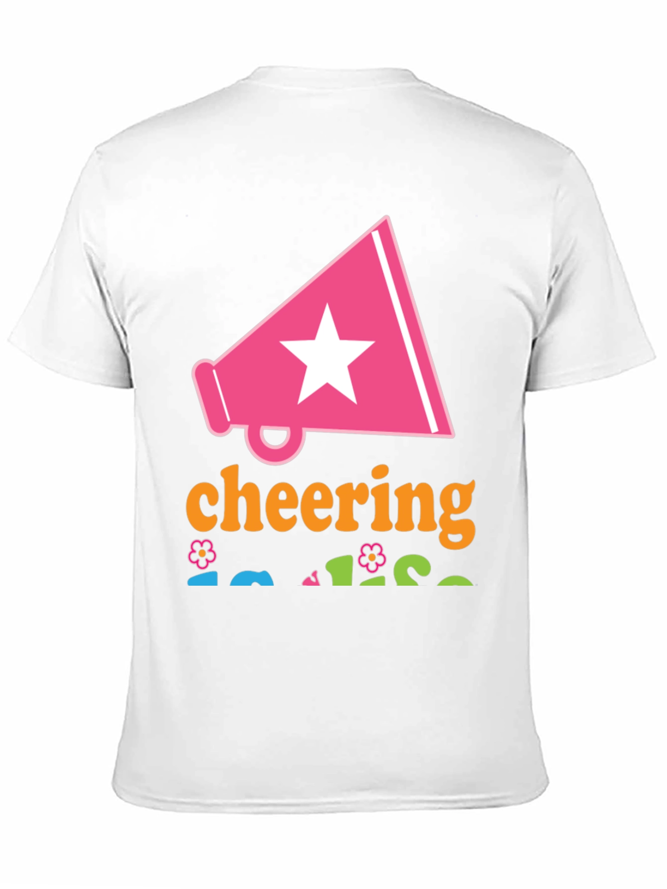 Cheering T-Shirt with Megaphone Star Design