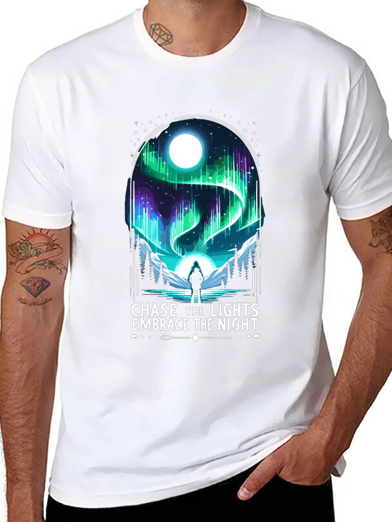Chase the Lights Mens Black T-Shirt