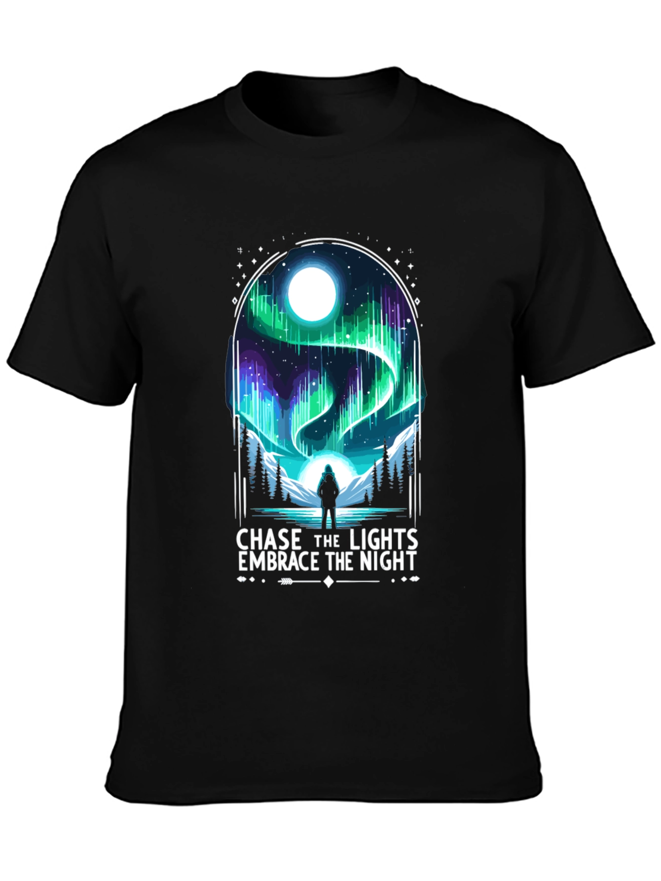 Chase the Lights Mens Black T-Shirt