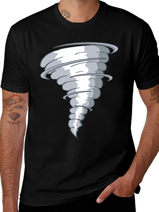 Tornado Graphic Print Black T-Shirt