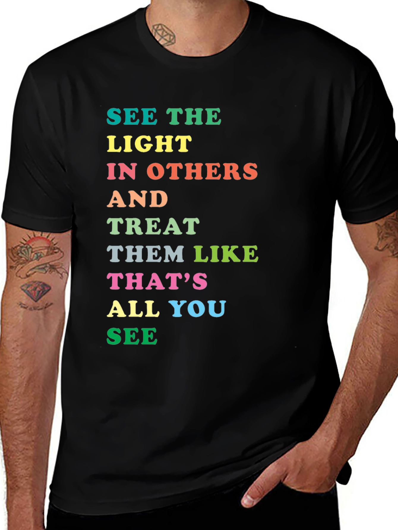 Inspirational Rainbow Text Graphic T-Shirt