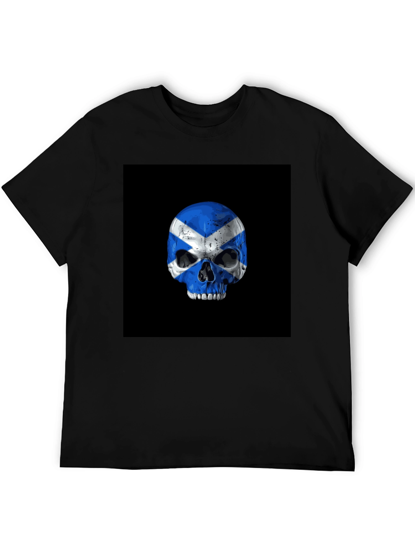 Scottish Flag Skull Graphic T-Shirt