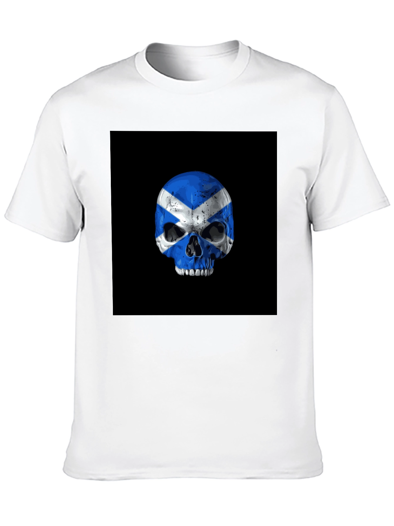 Scottish Flag Skull Graphic T-Shirt