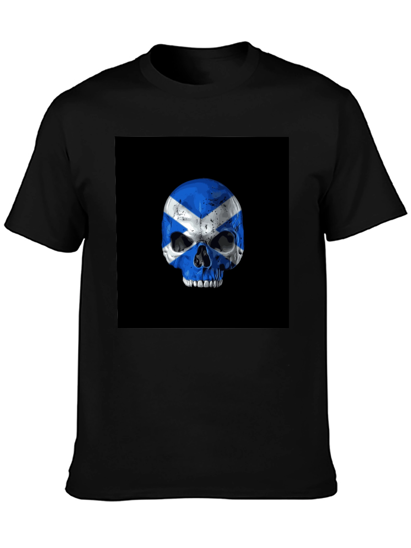 Scottish Flag Skull Graphic T-Shirt