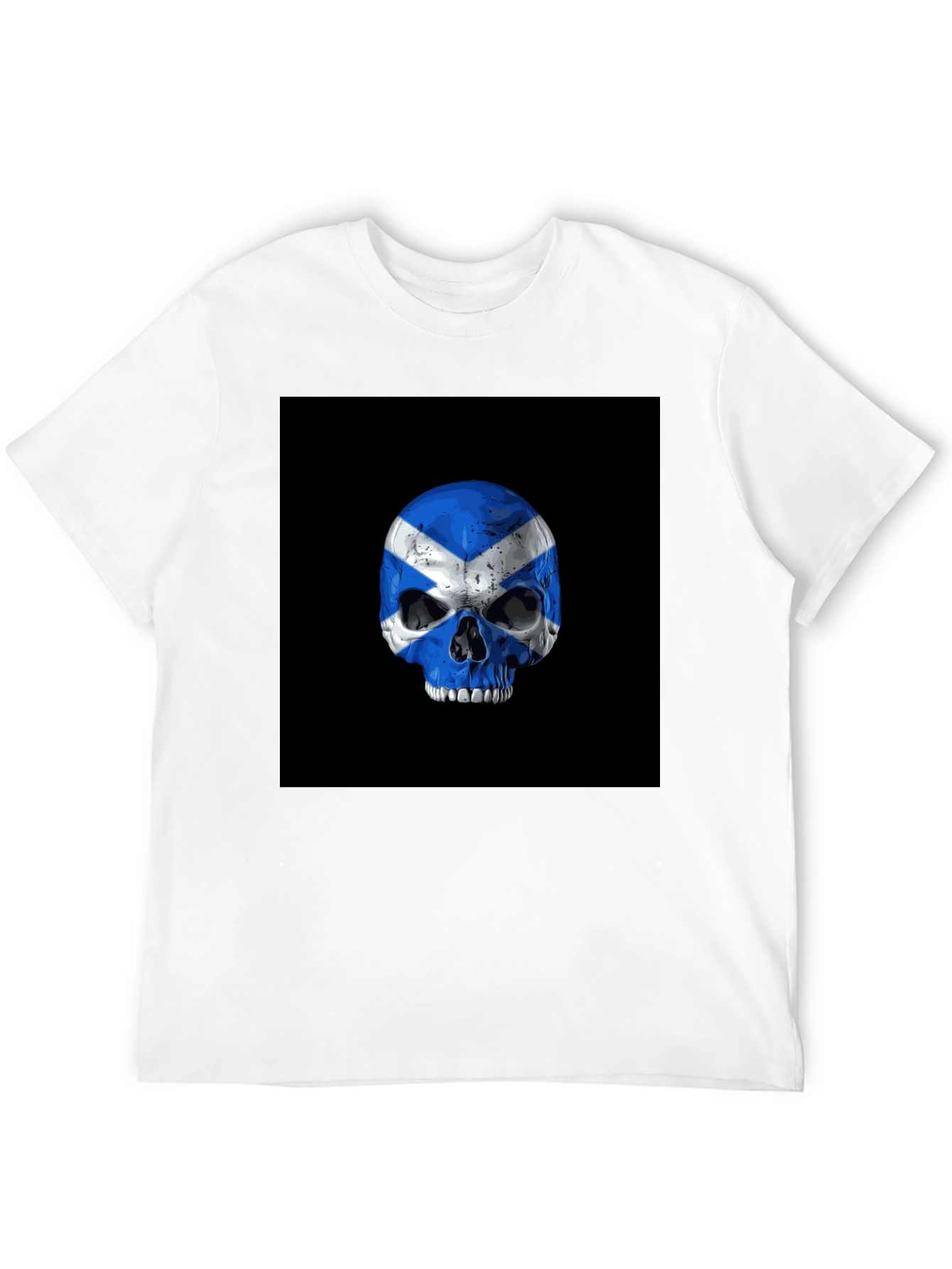 Scottish Flag Skull Graphic T-Shirt