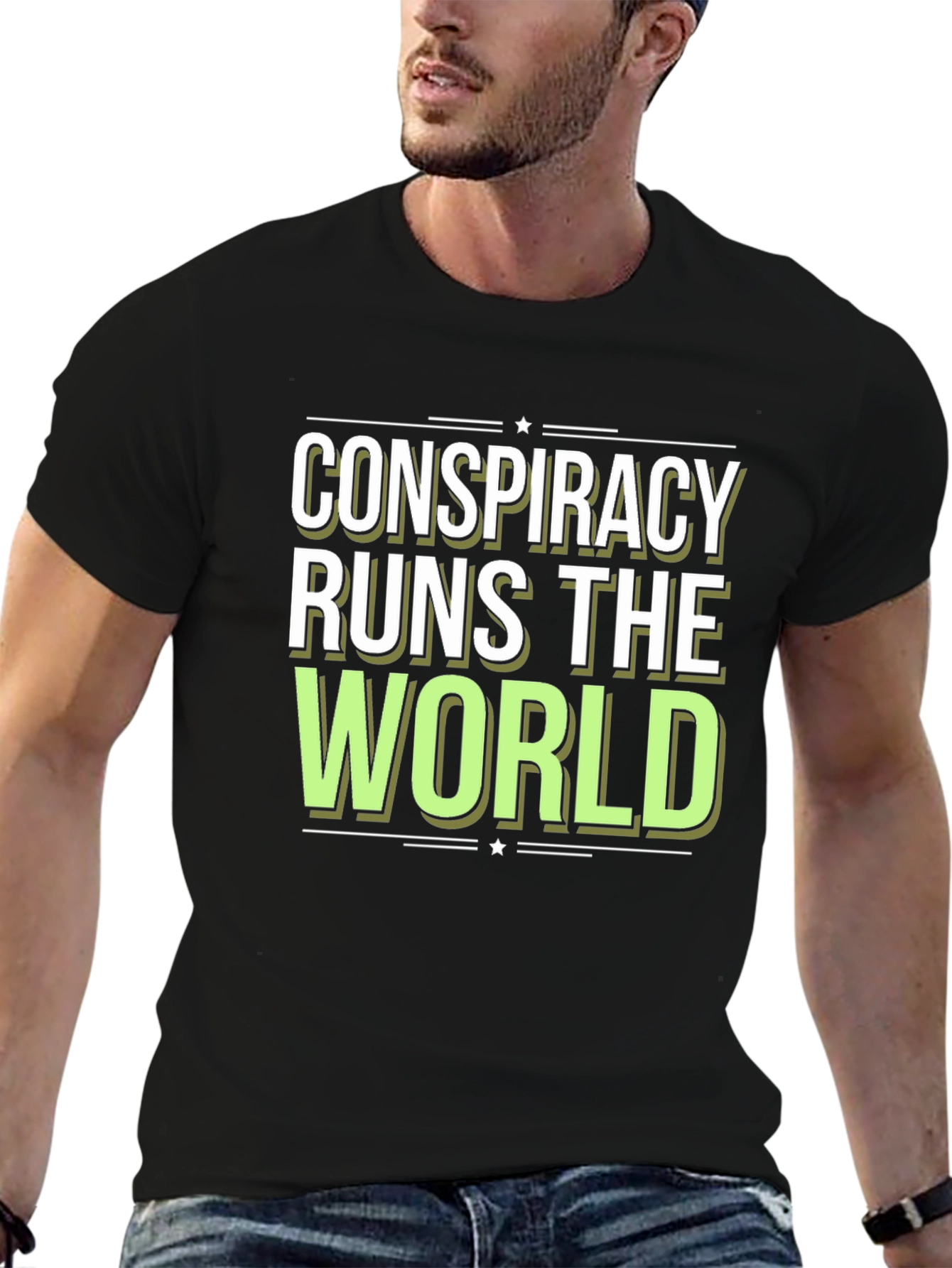Conspiracy Runs The World Graphic T-Shirt