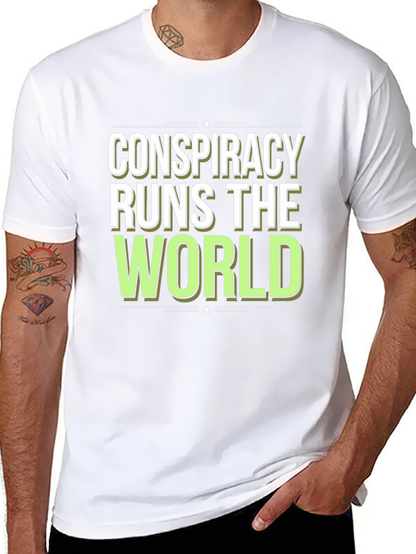 Conspiracy Runs The World Graphic T-Shirt