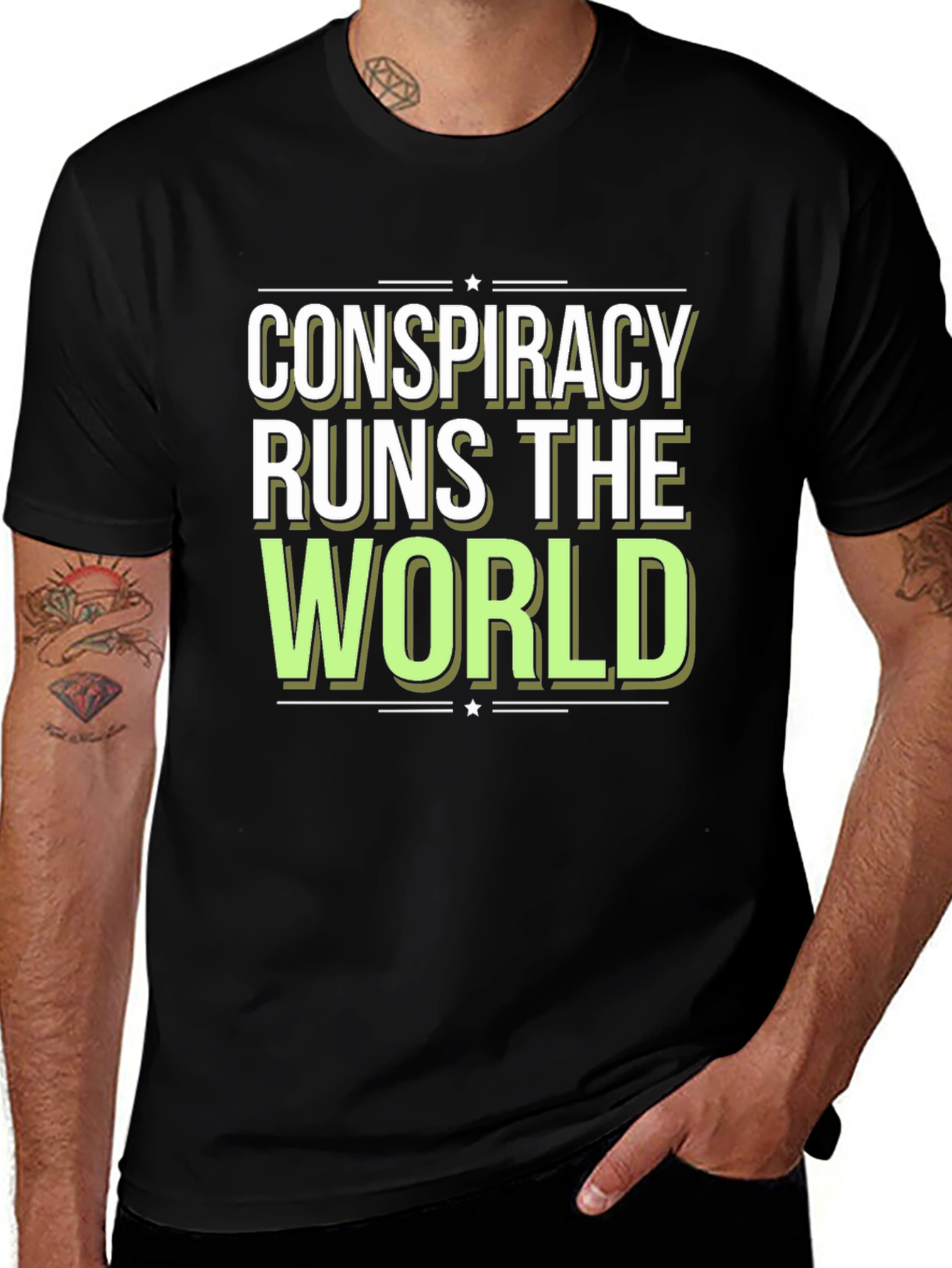 Conspiracy Runs The World Graphic T-Shirt