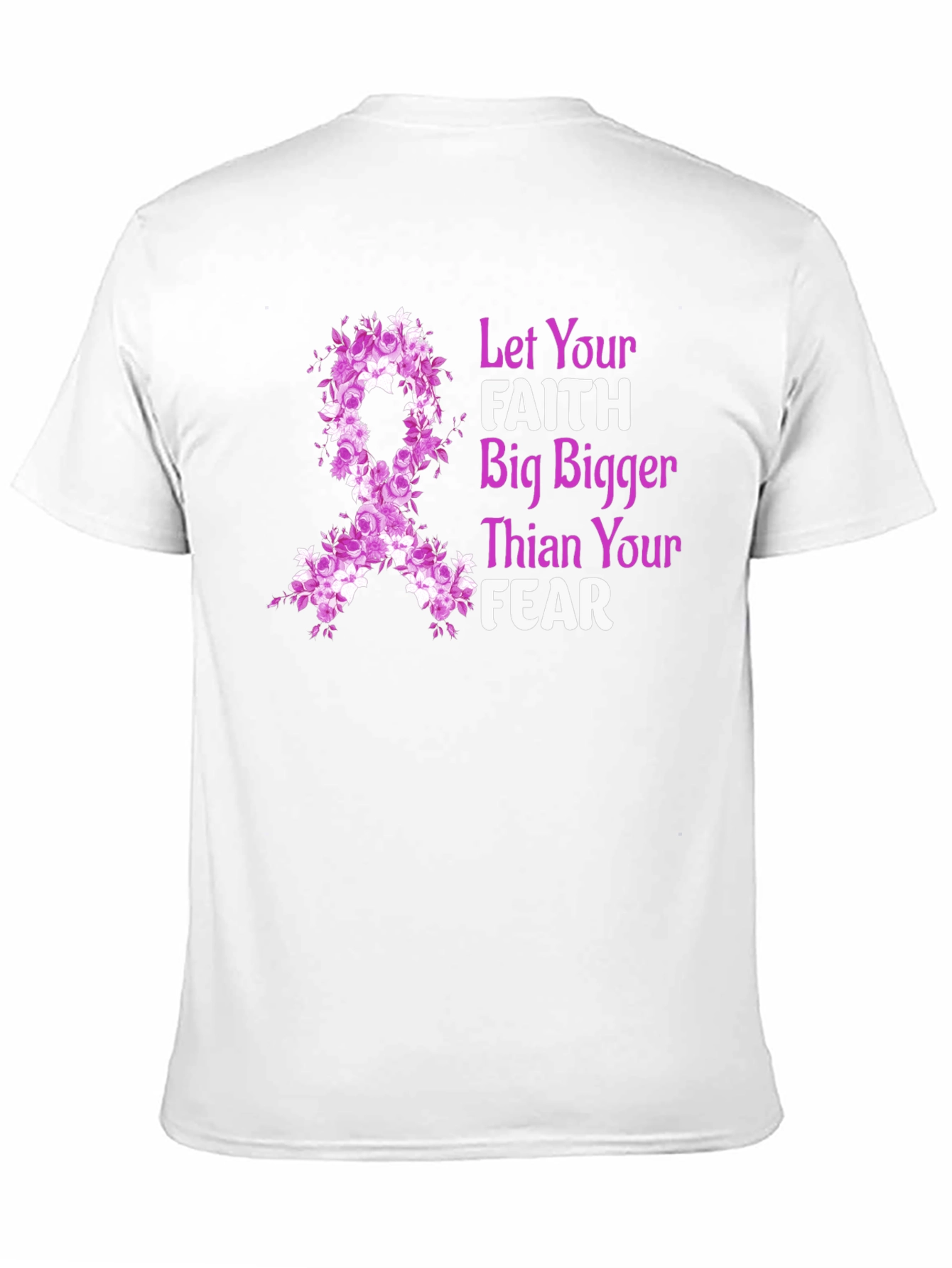 Faith Bigger Than Fear Floral Ribbon T-Shirt