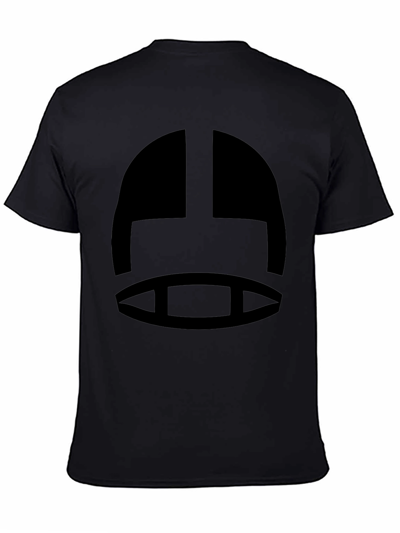 Black T-Shirt with Abstract Helmet Graphic
