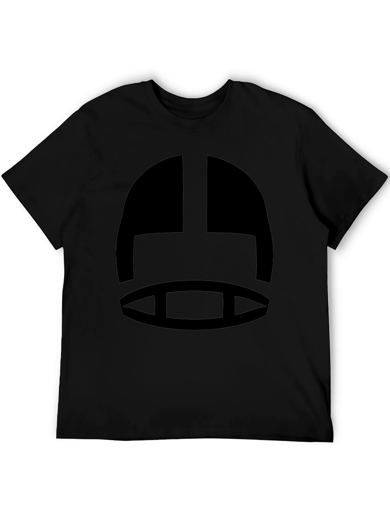 Black T-Shirt with Abstract Helmet Graphic