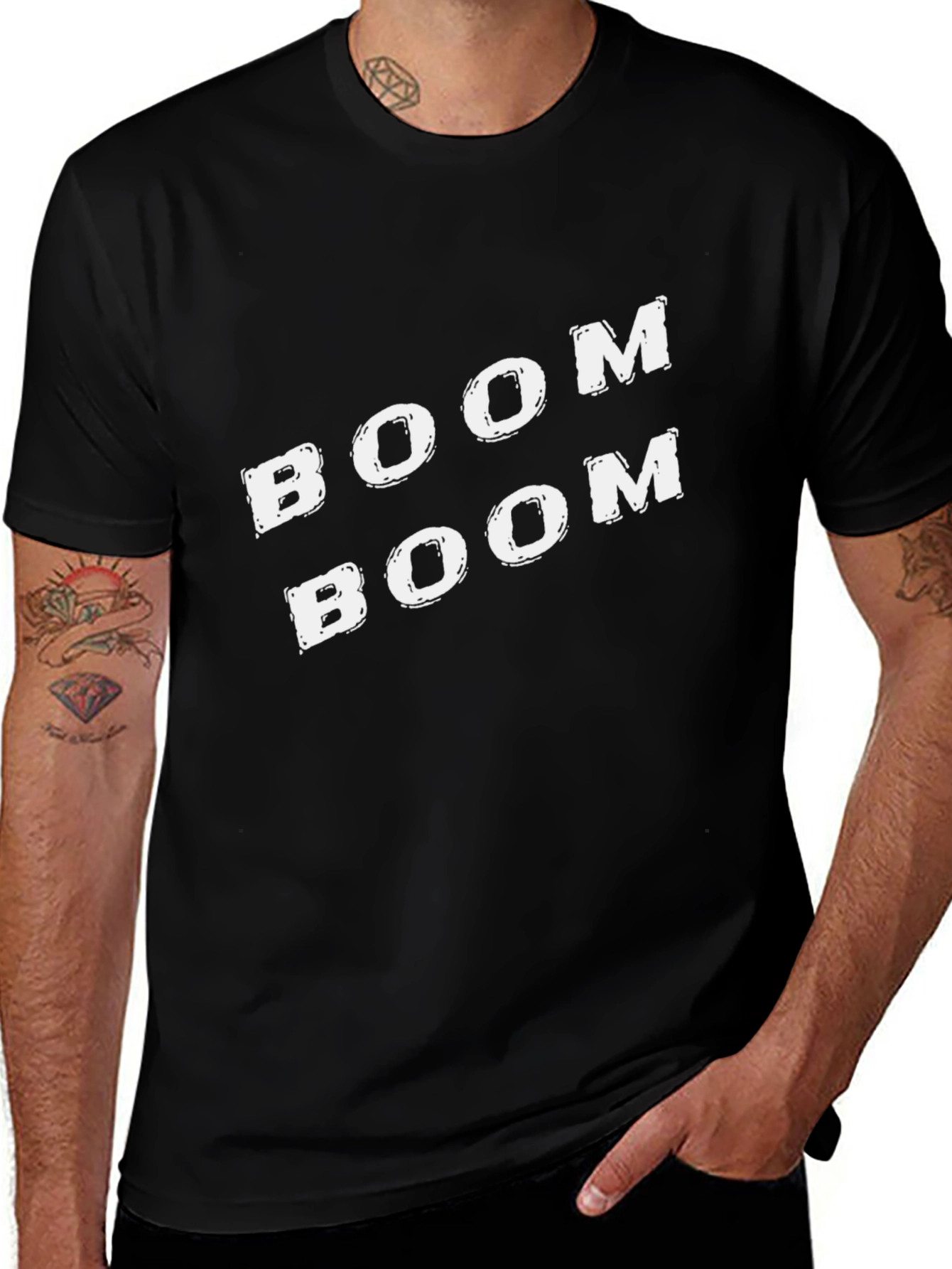 Boom Boom Graphic Tee - Stylish Black T-Shirt