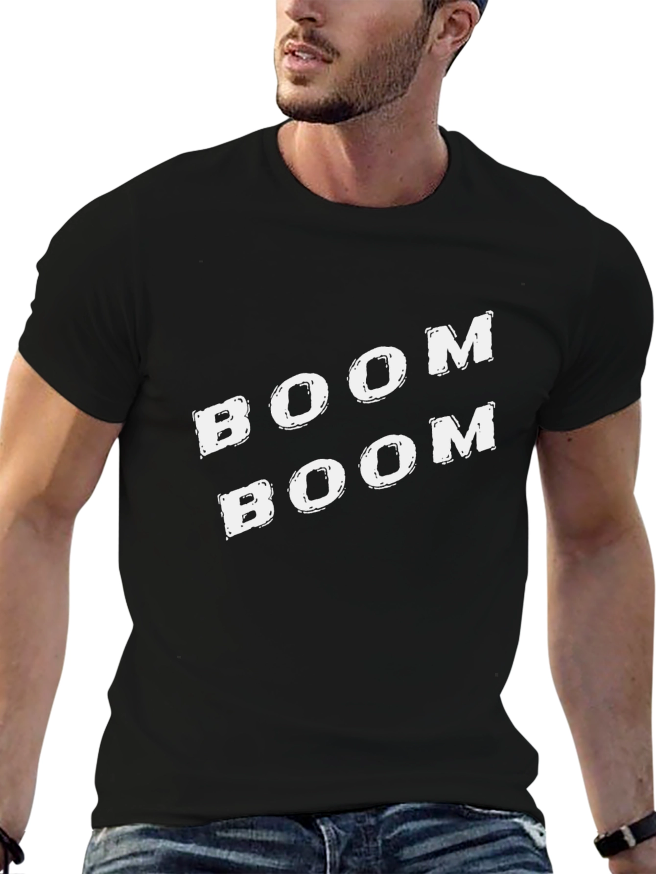 Boom Boom Graphic Tee - Stylish Black T-Shirt
