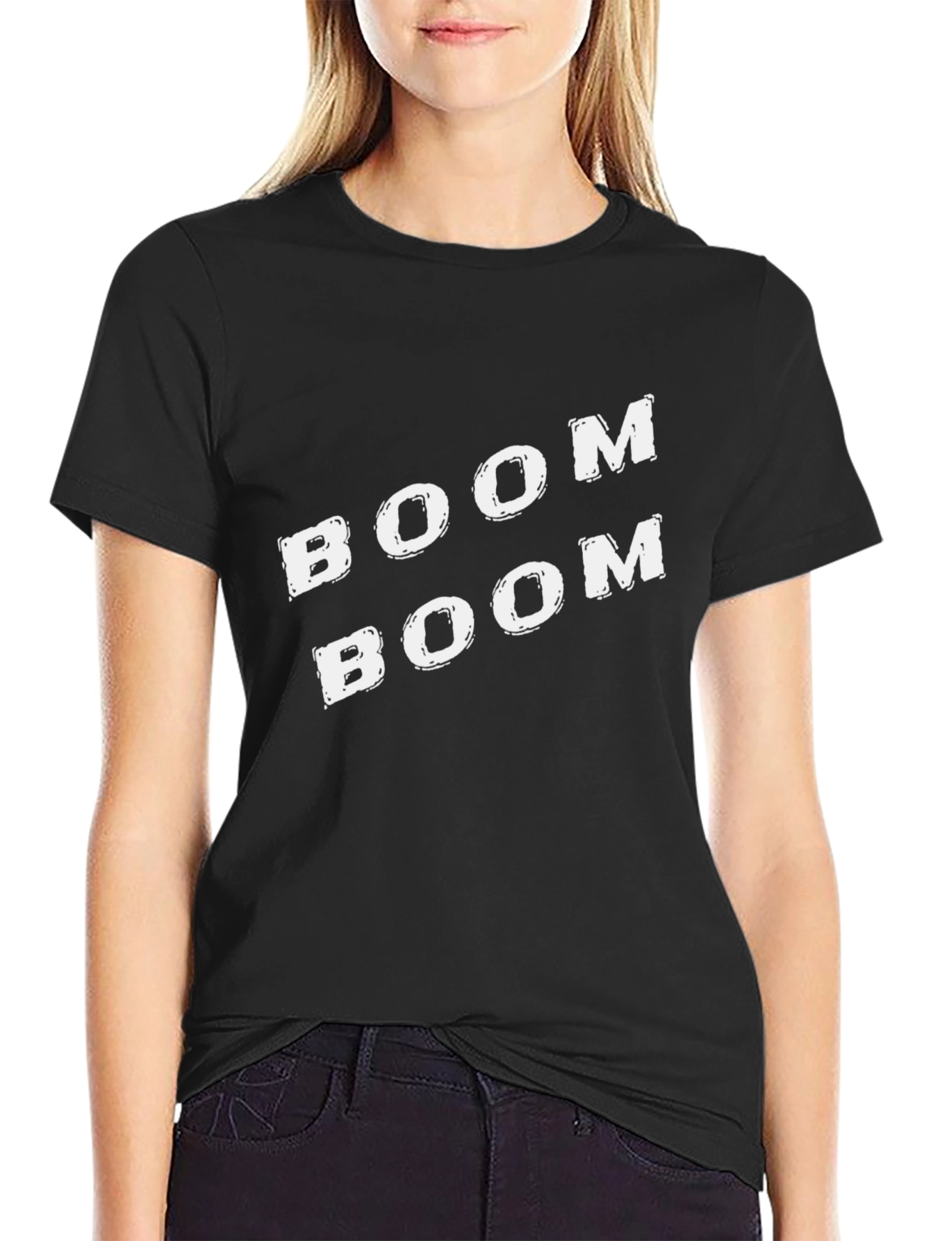 Boom Boom Graphic Tee - Stylish Black T-Shirt