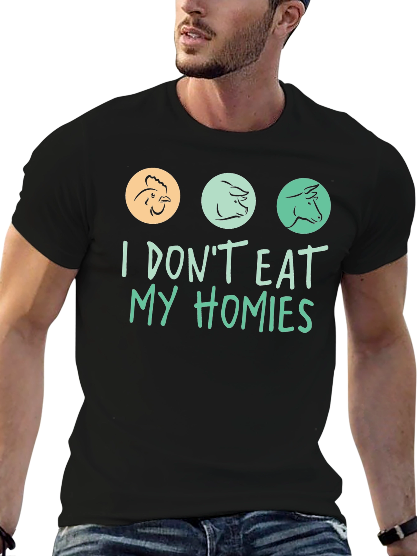 Vegan I Dont Eat My Homies Graphic T-Shirt