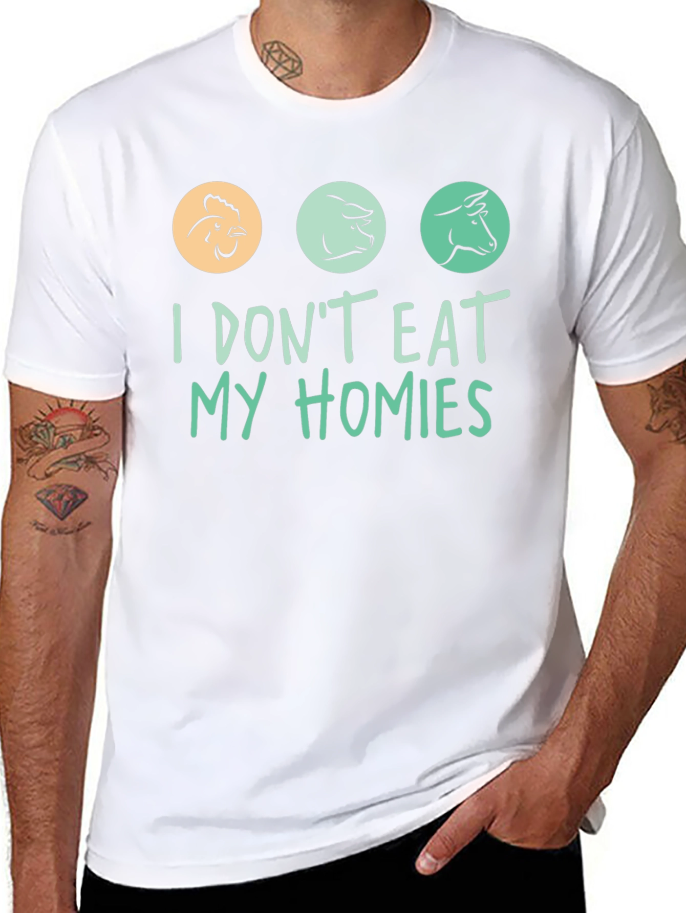 Vegan I Dont Eat My Homies Graphic T-Shirt