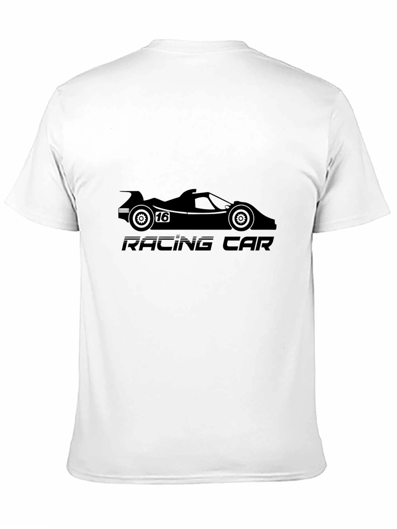 Racing Car Graphic Tee - Black Cotton T-Shirt