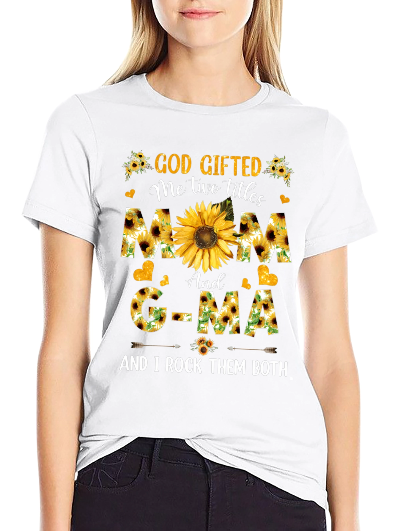 God Gifted Mom and G-MA Sunflower T-Shirt