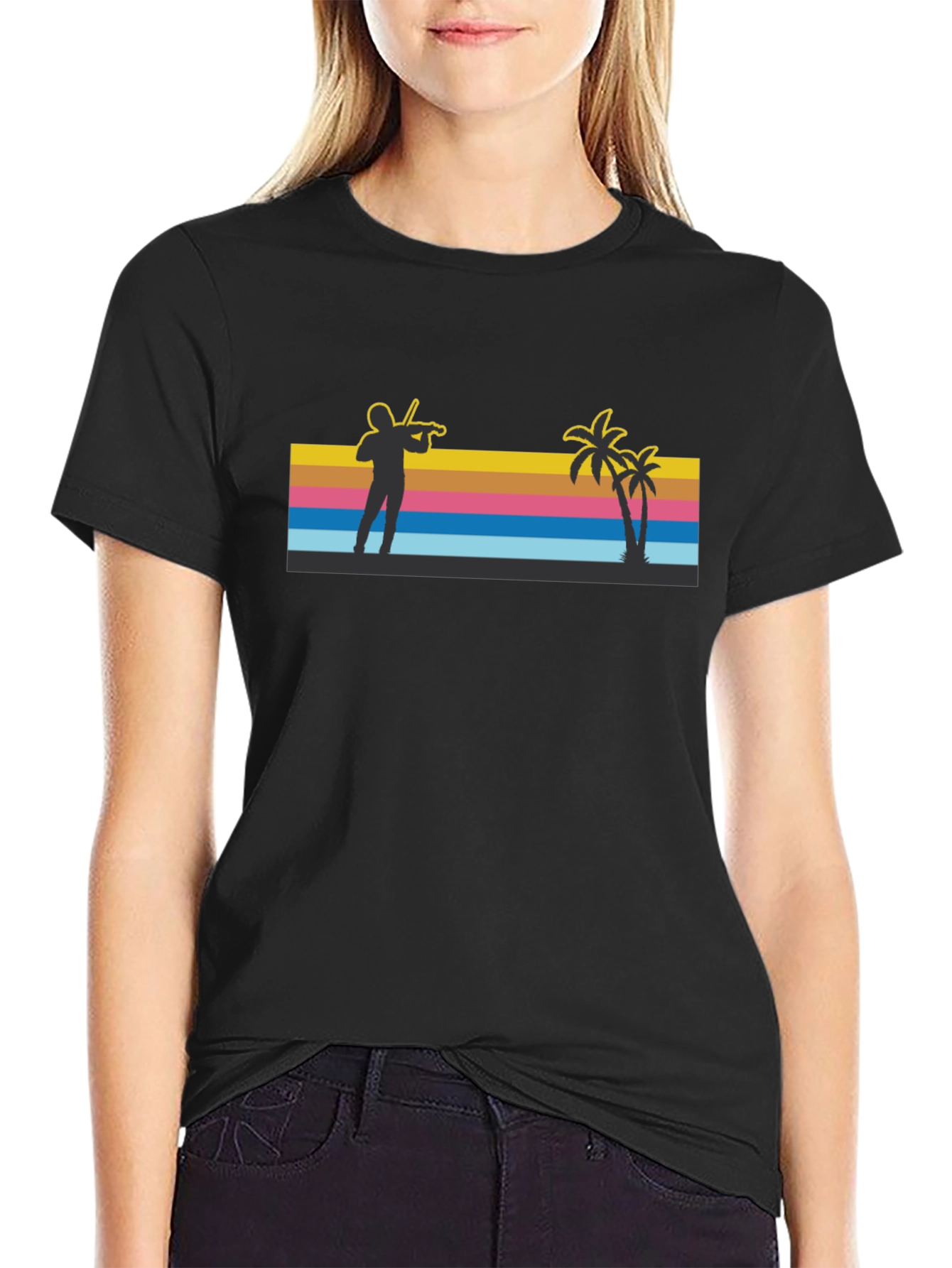 Tropical Violinist T-Shirt - Beach Vibes