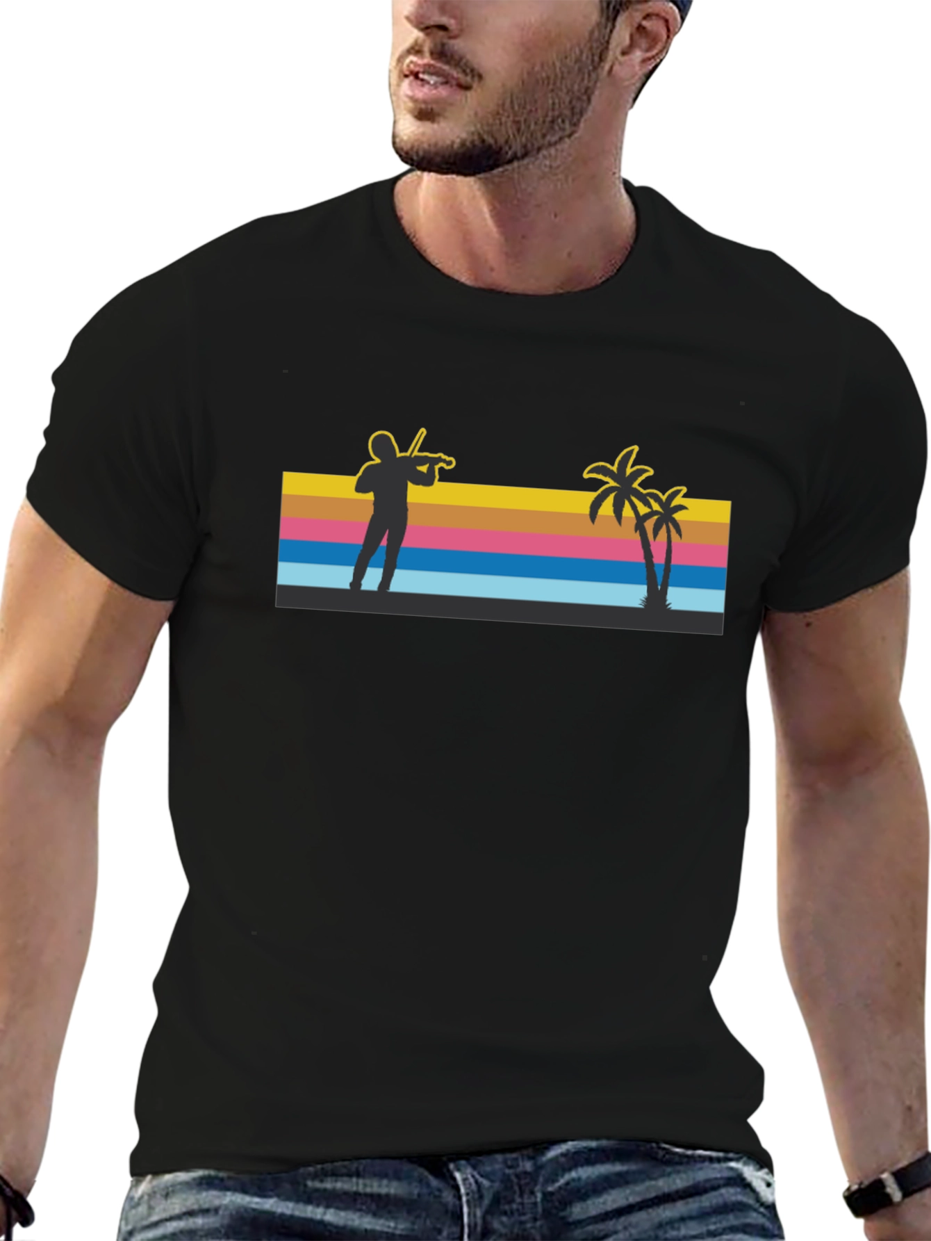 Tropical Violinist T-Shirt - Beach Vibes