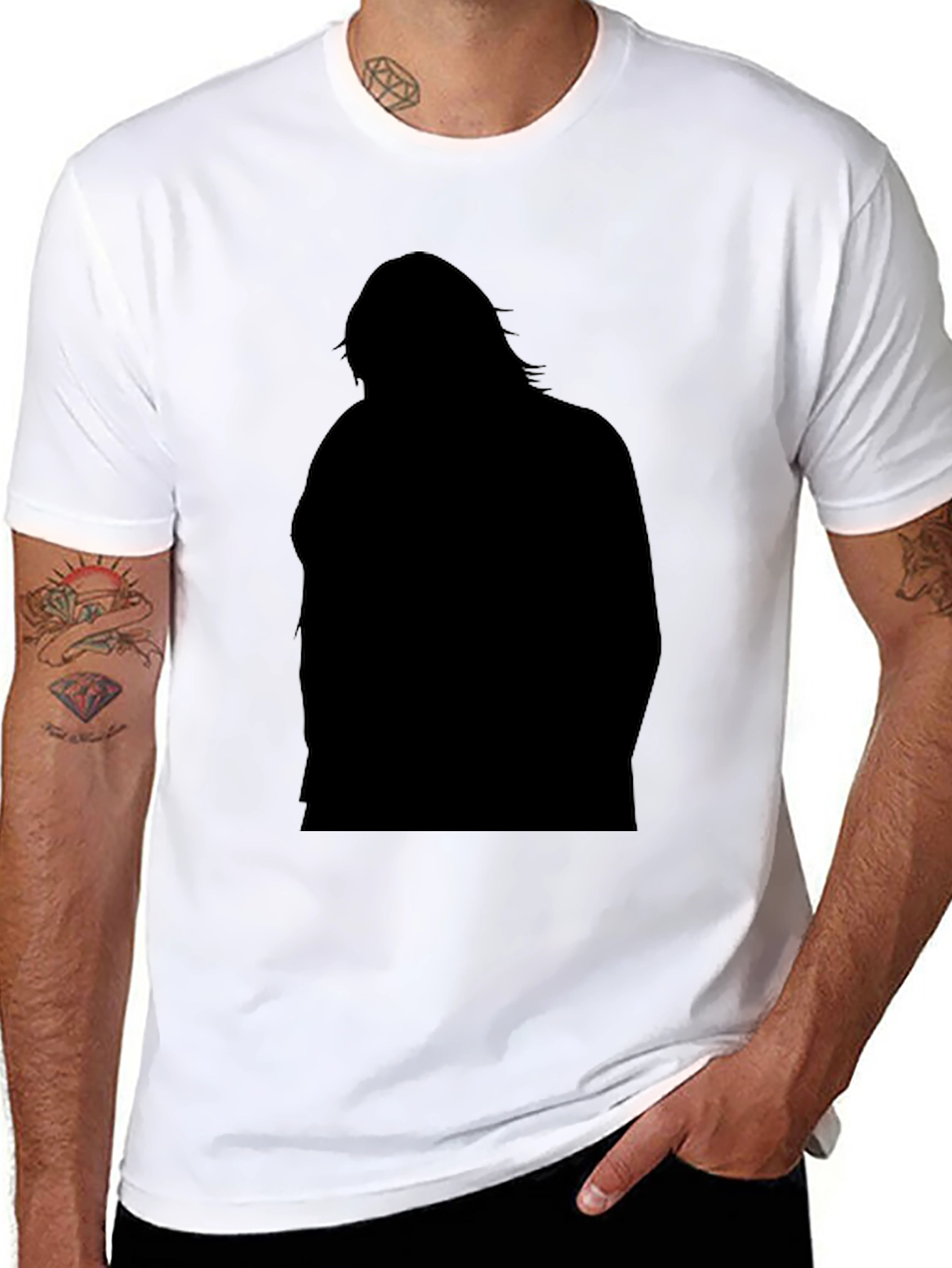Silhouette Graphic Black T-Shirt for Men