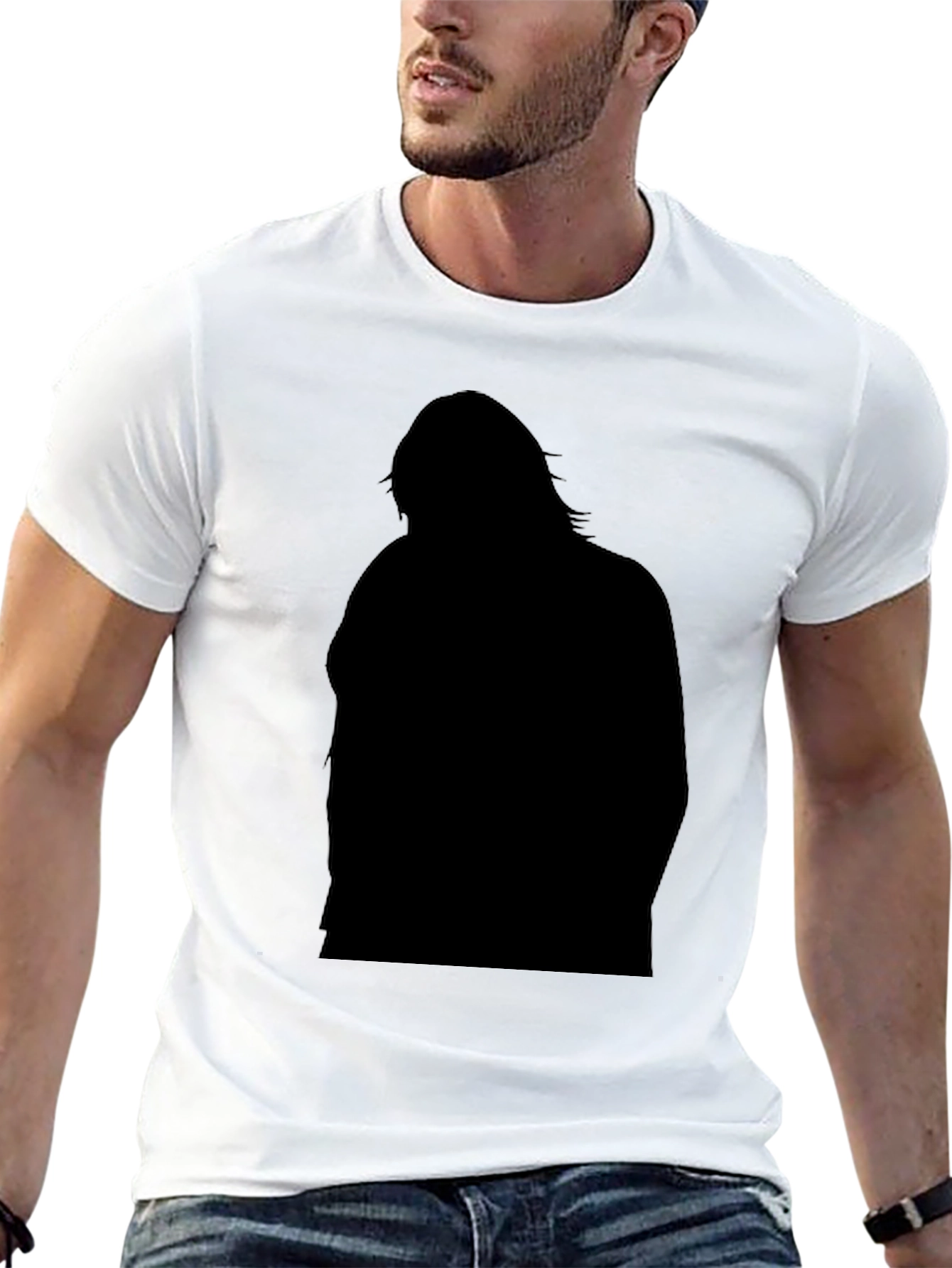 Silhouette Graphic Black T-Shirt for Men