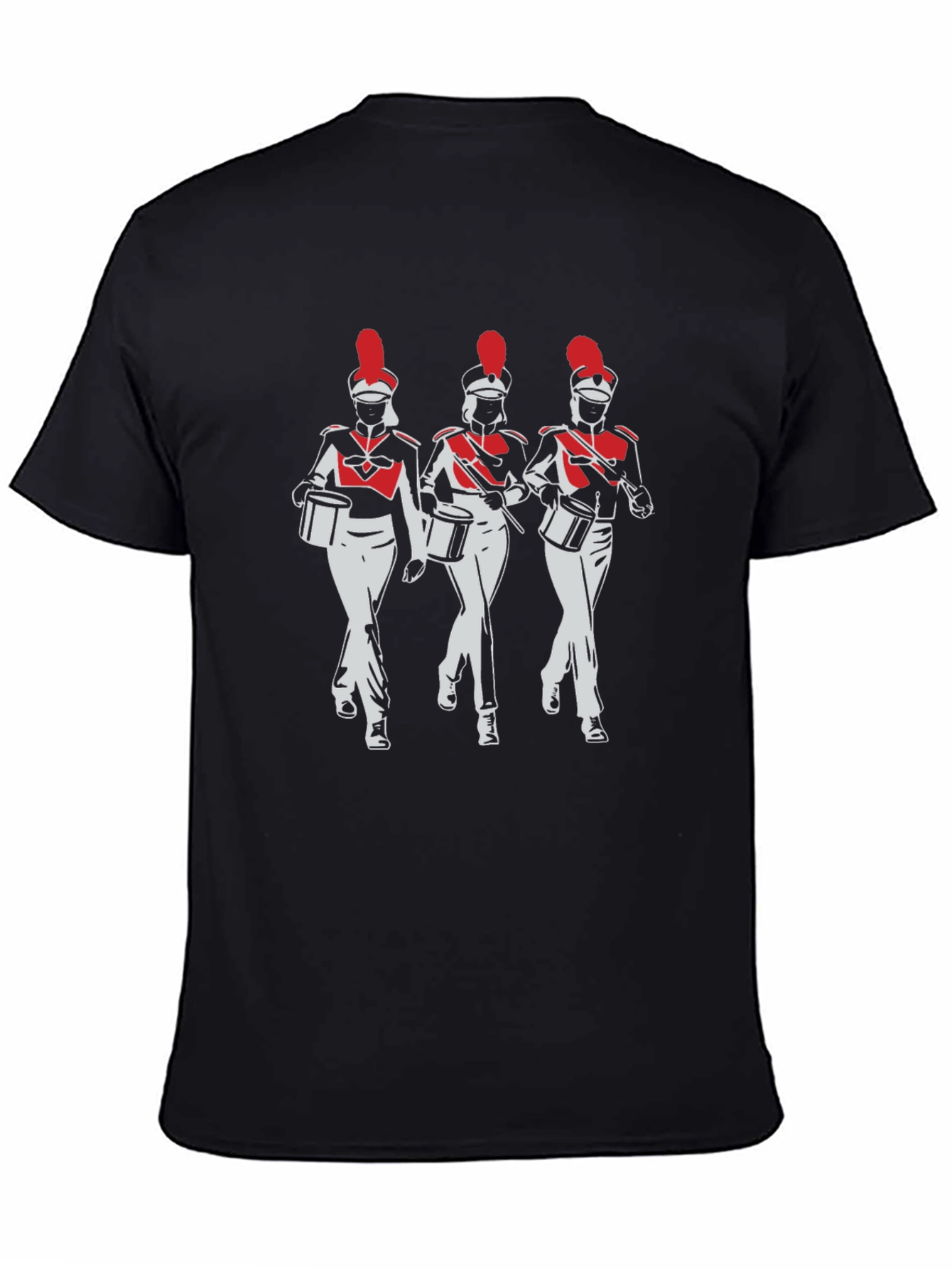 Marching Band T-Shirt: Red & White Drummers