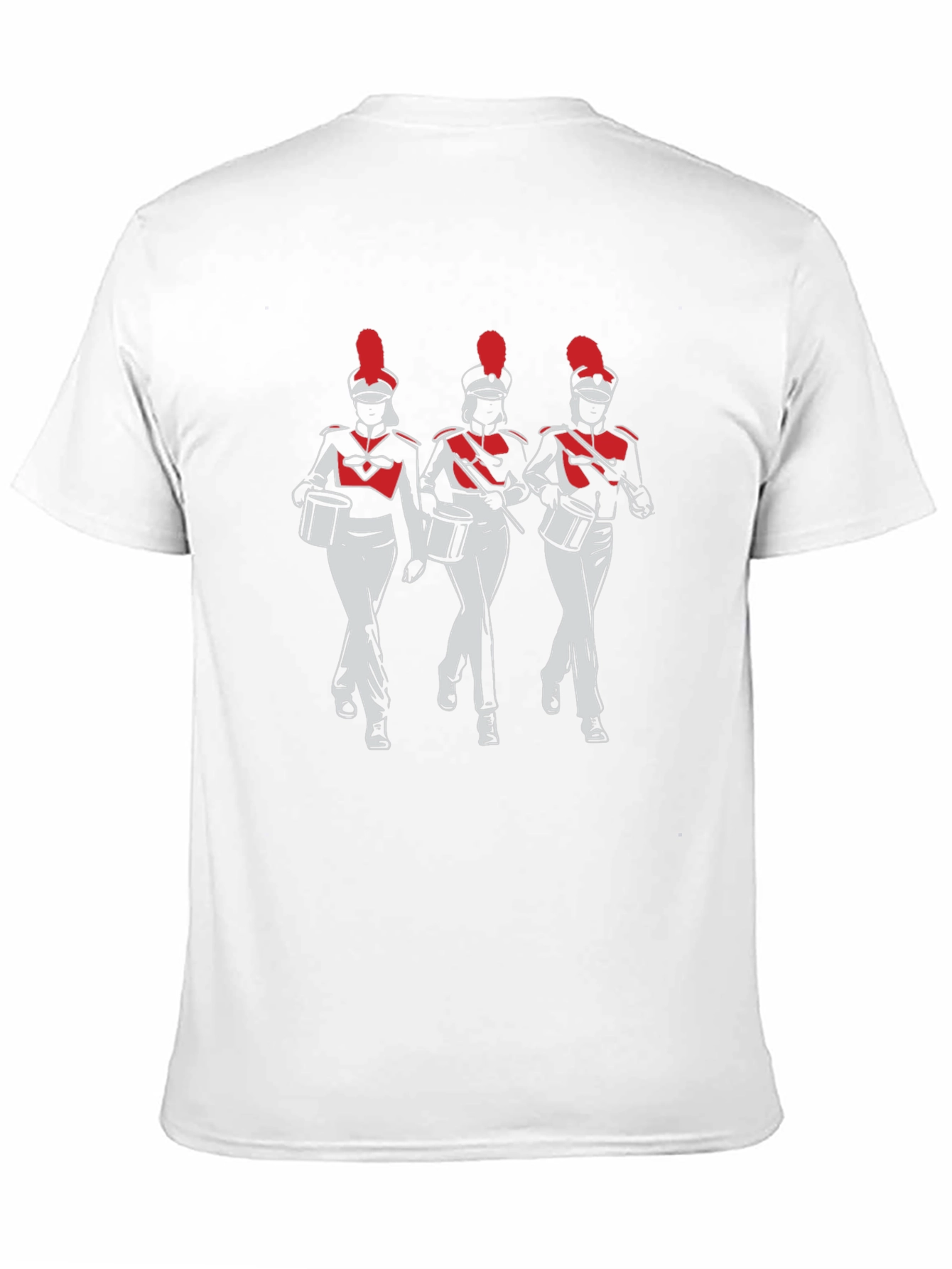 Marching Band T-Shirt: Red & White Drummers