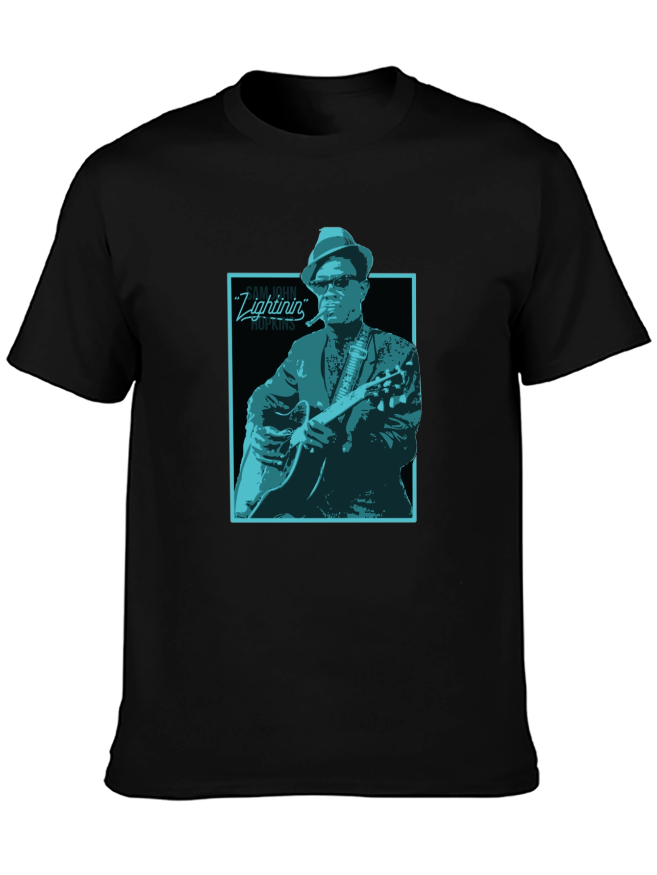 Lightnin Hopkins Graphic Tee - Black Cotton T-Shirt