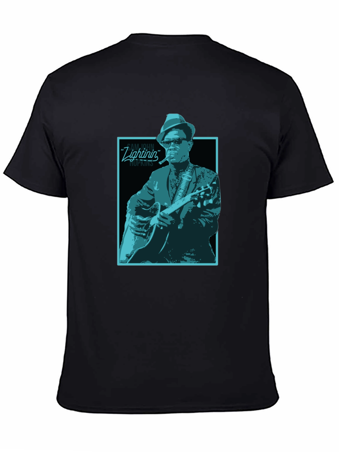 Lightnin Hopkins Graphic Tee - Black Cotton T-Shirt
