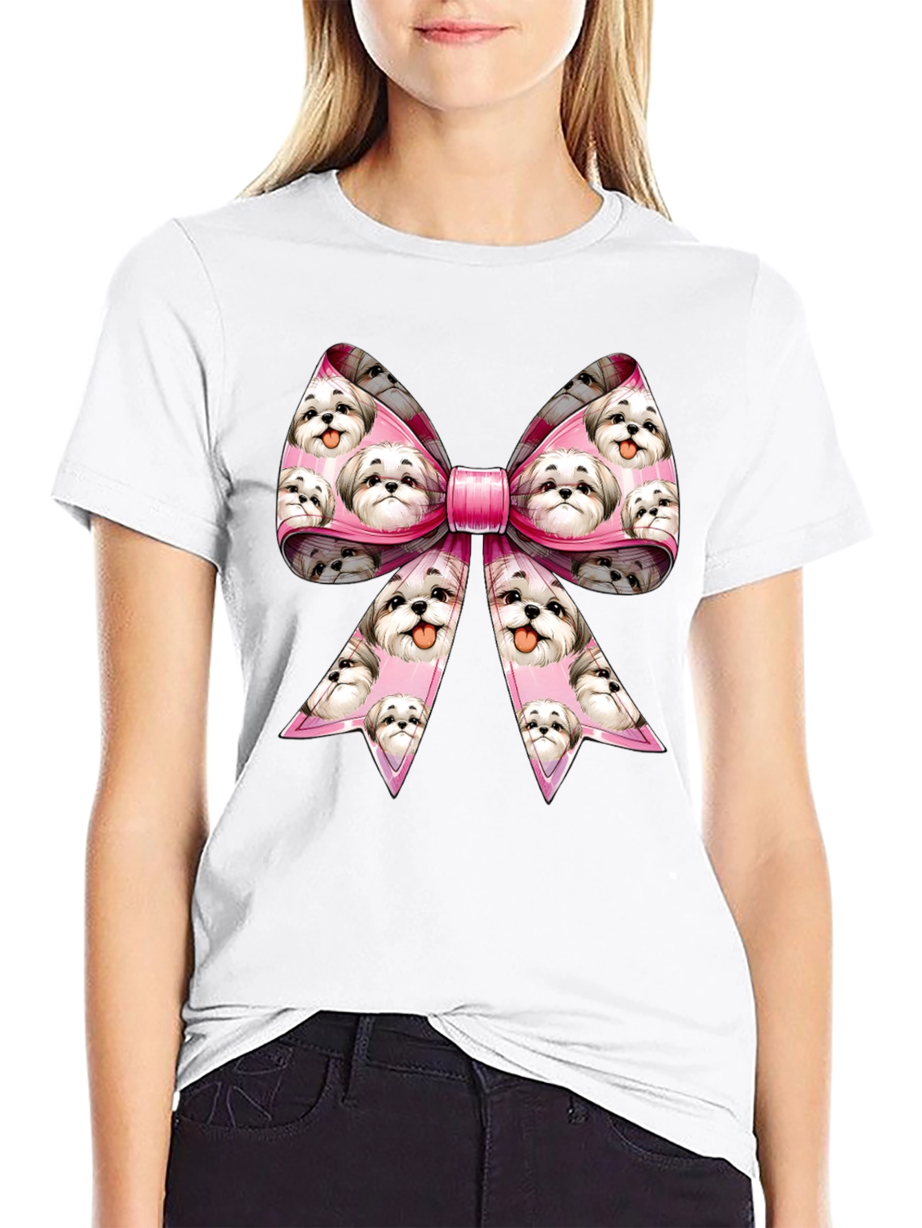 Shih Tzu Dog Bow T-Shirt