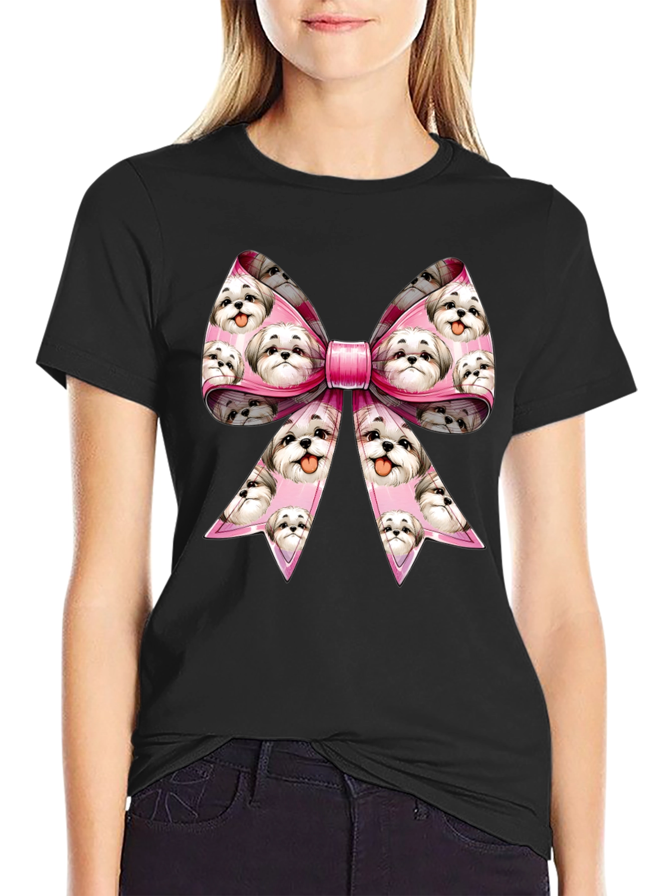 Shih Tzu Dog Bow T-Shirt