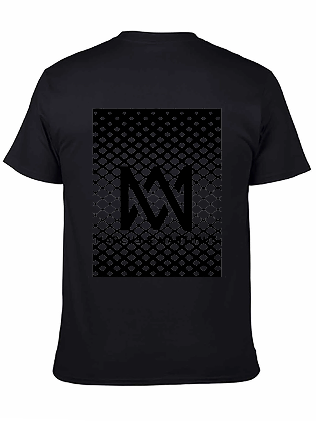 Modern Black Graphic Tee - Abstract Grid Design