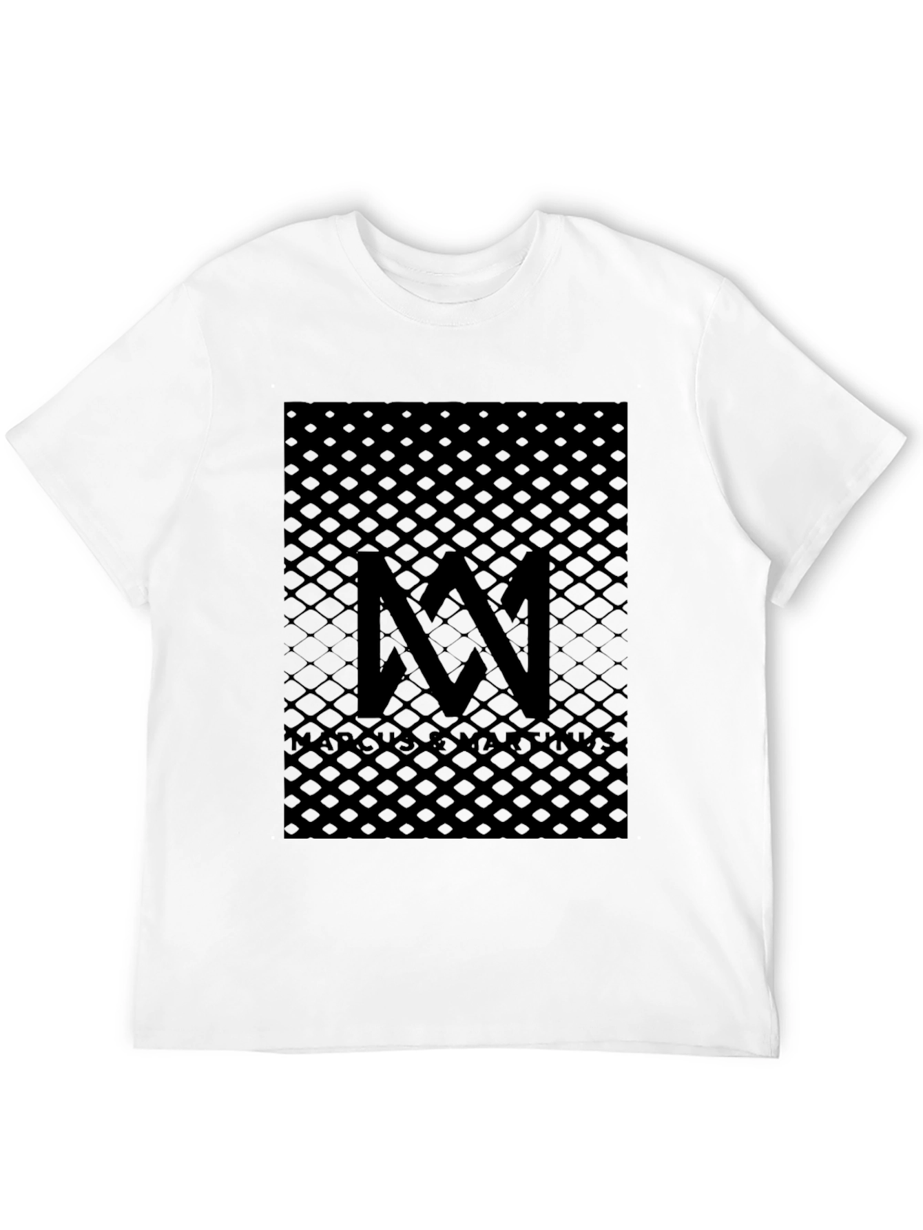 Modern Black Graphic Tee - Abstract Grid Design