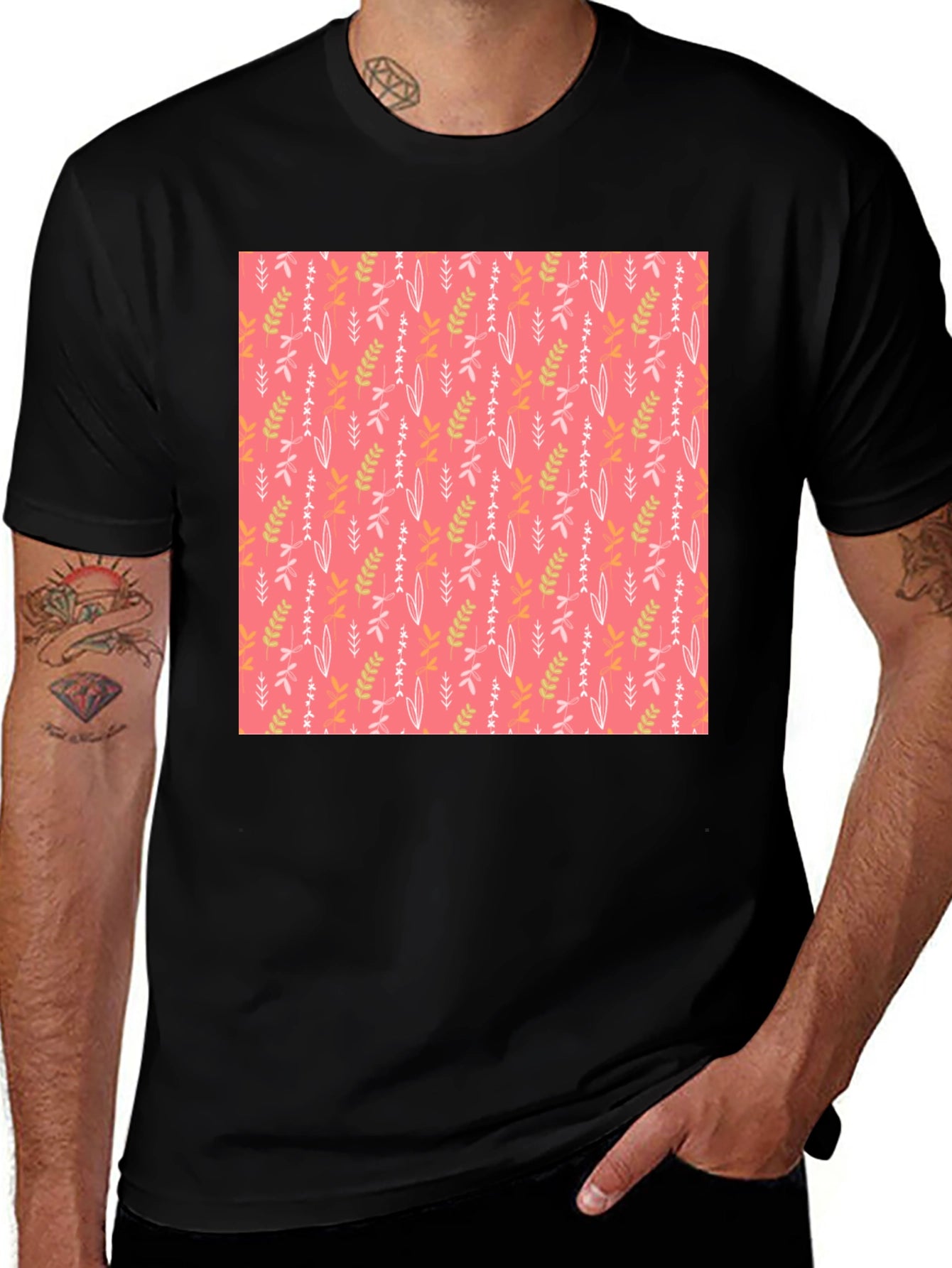 Floral Pattern T-Shirt - Stylish Casual Wear