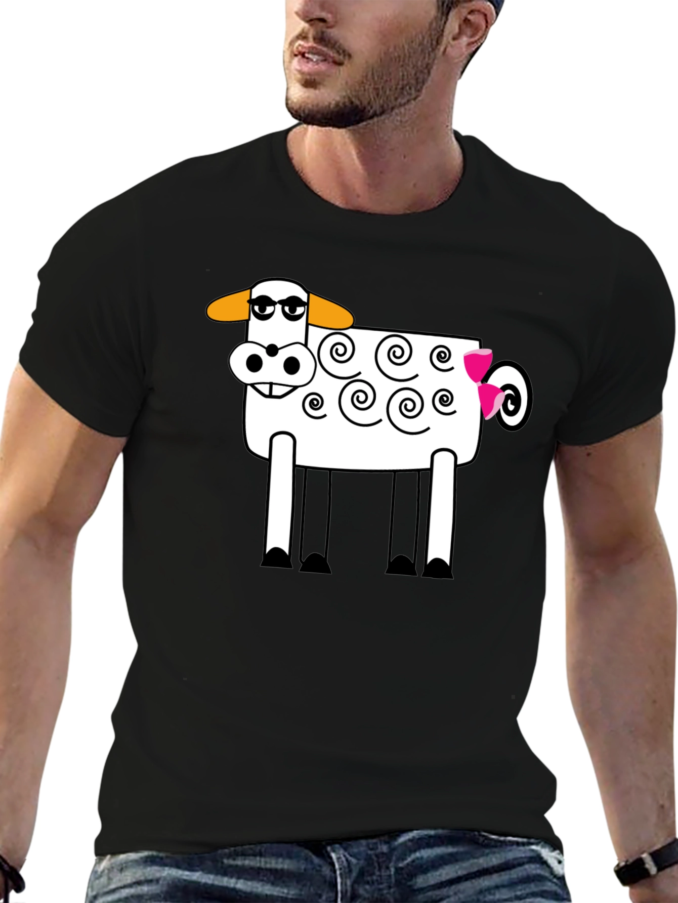 Cartoon Sheep Graphic T-Shirt - Soft Cotton Blend