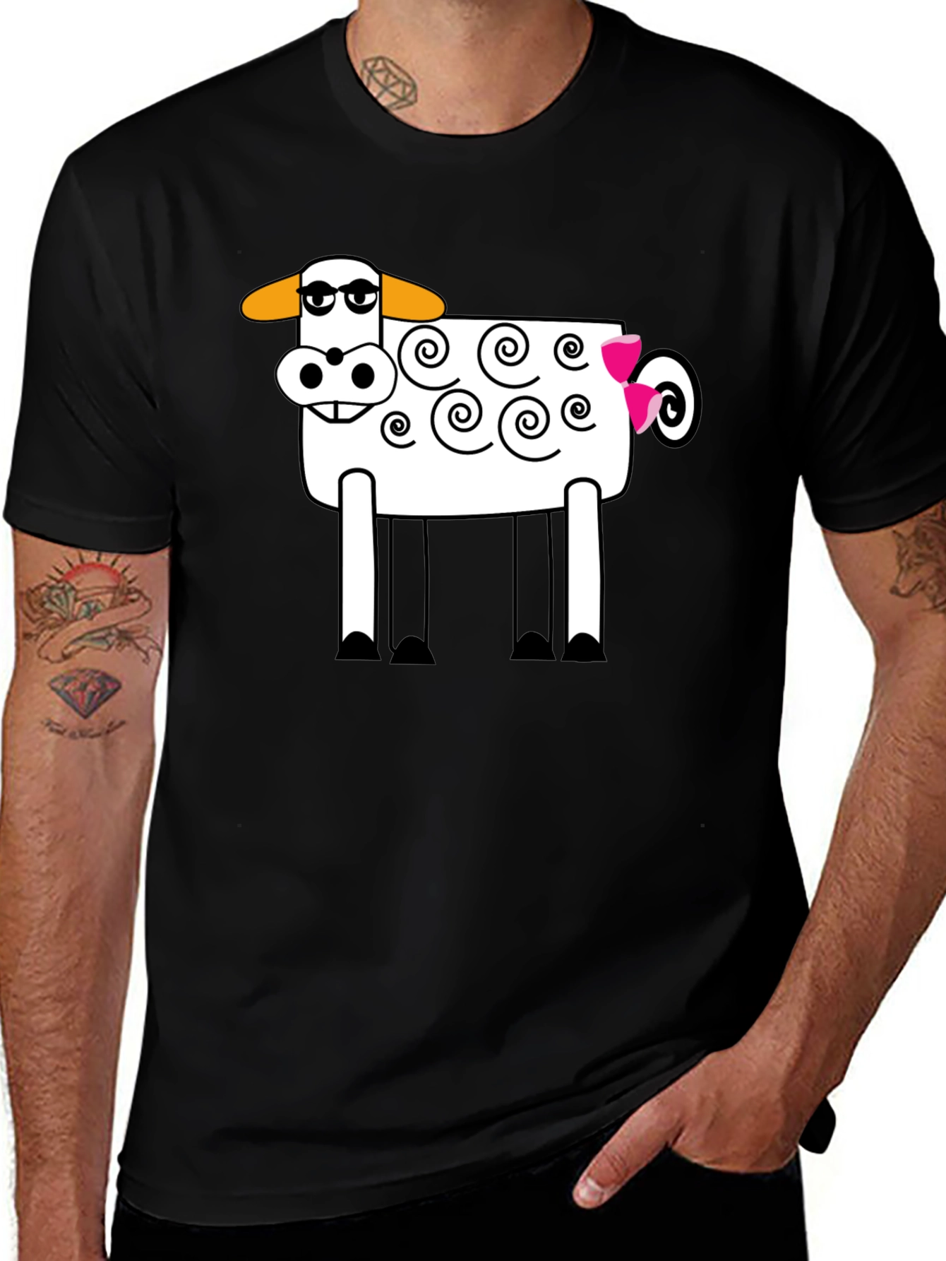 Cartoon Sheep Graphic T-Shirt - Soft Cotton Blend