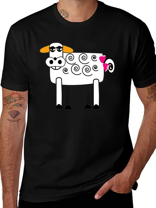 Cartoon Sheep Graphic T-Shirt - Soft Cotton Blend