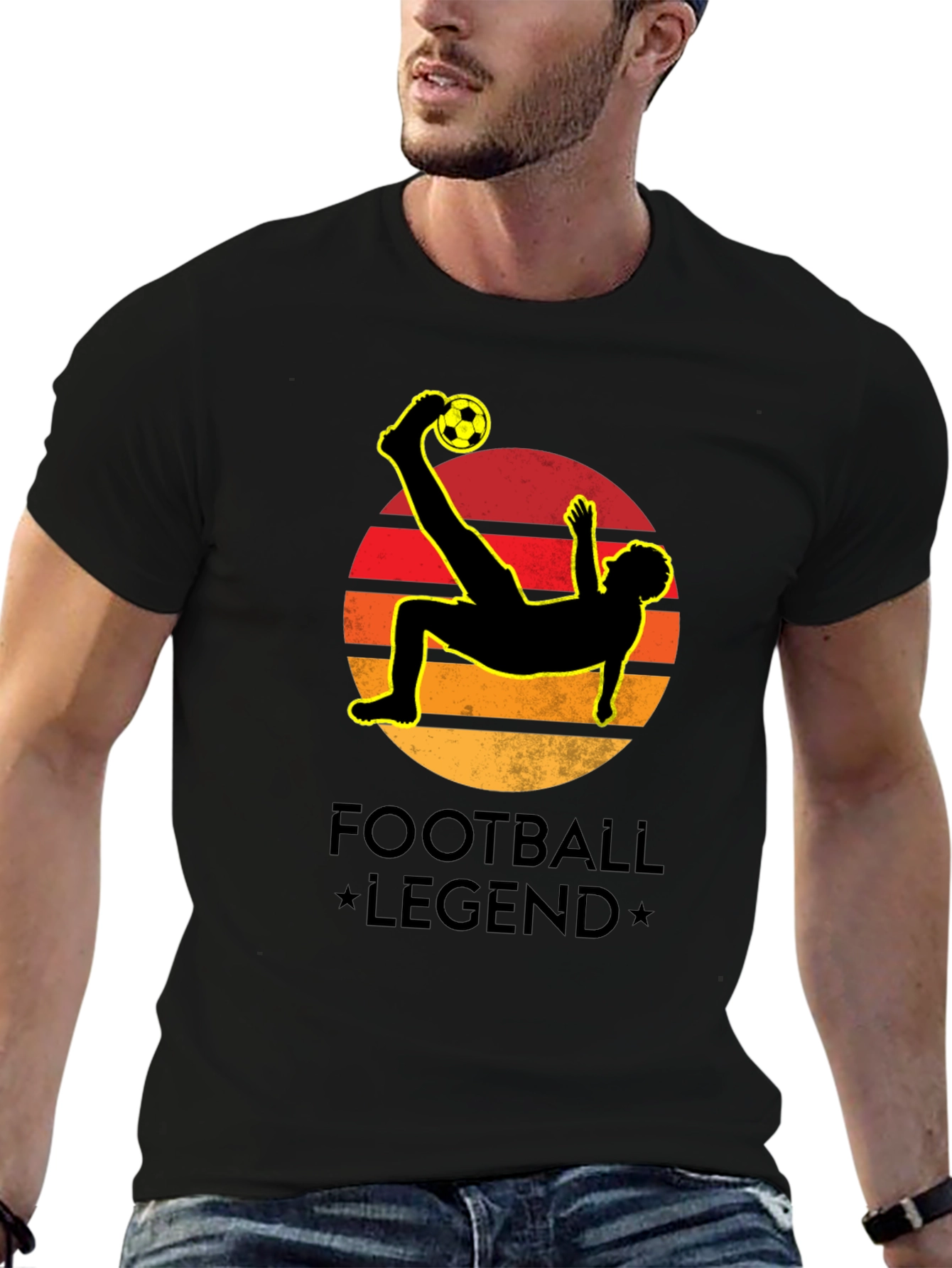 Football Legend Graphic Black T-Shirt